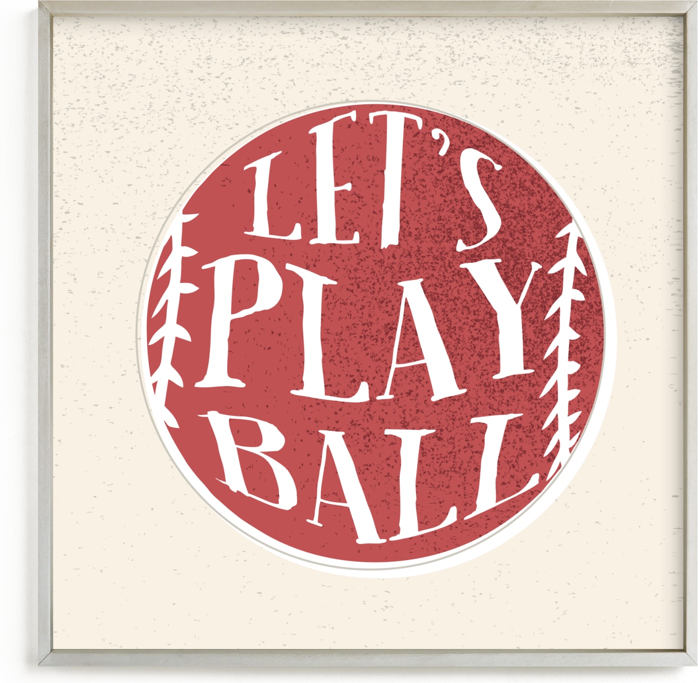 This is a beige art by Oma N. Ramkhelawan called Let's Play Ball!.