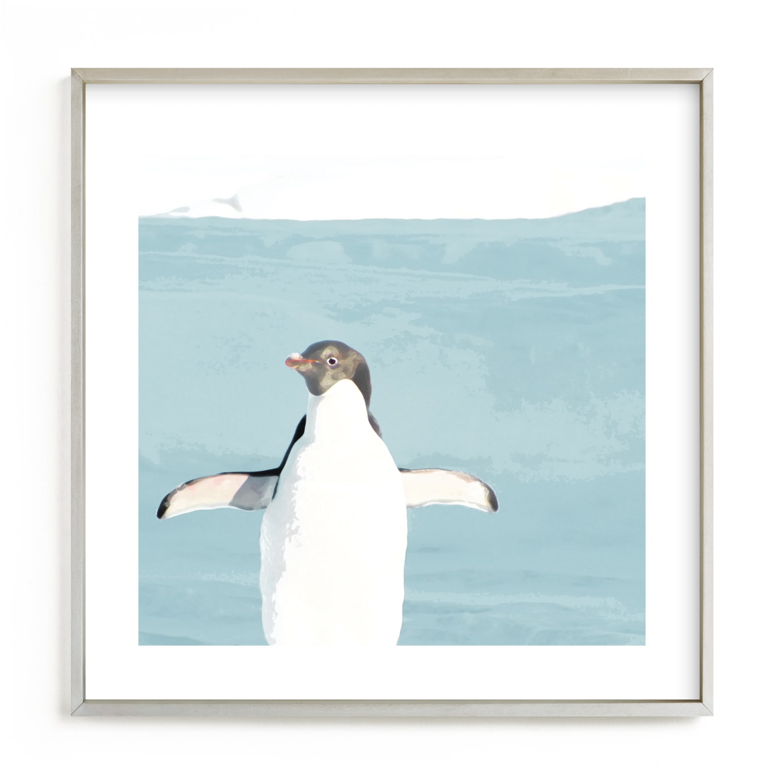 "Naked Penguin" - Limited Edition Art Print by Michelle Poe in beautiful frame options and a variety of sizes.