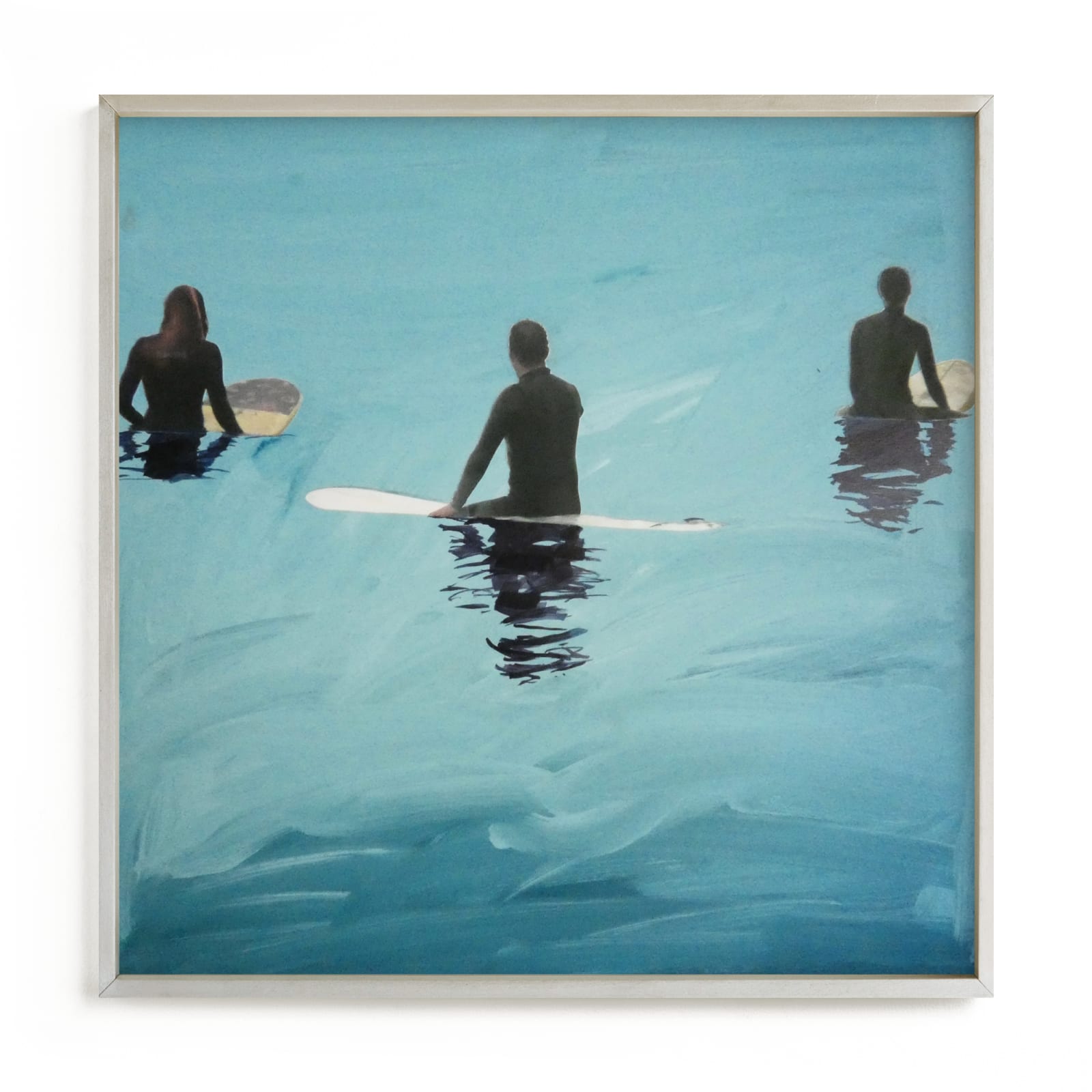 "3 Surfers Waiting, Venice Pier" - Limited Edition Art Print by Annie Seaton in beautiful frame options and a variety of sizes.