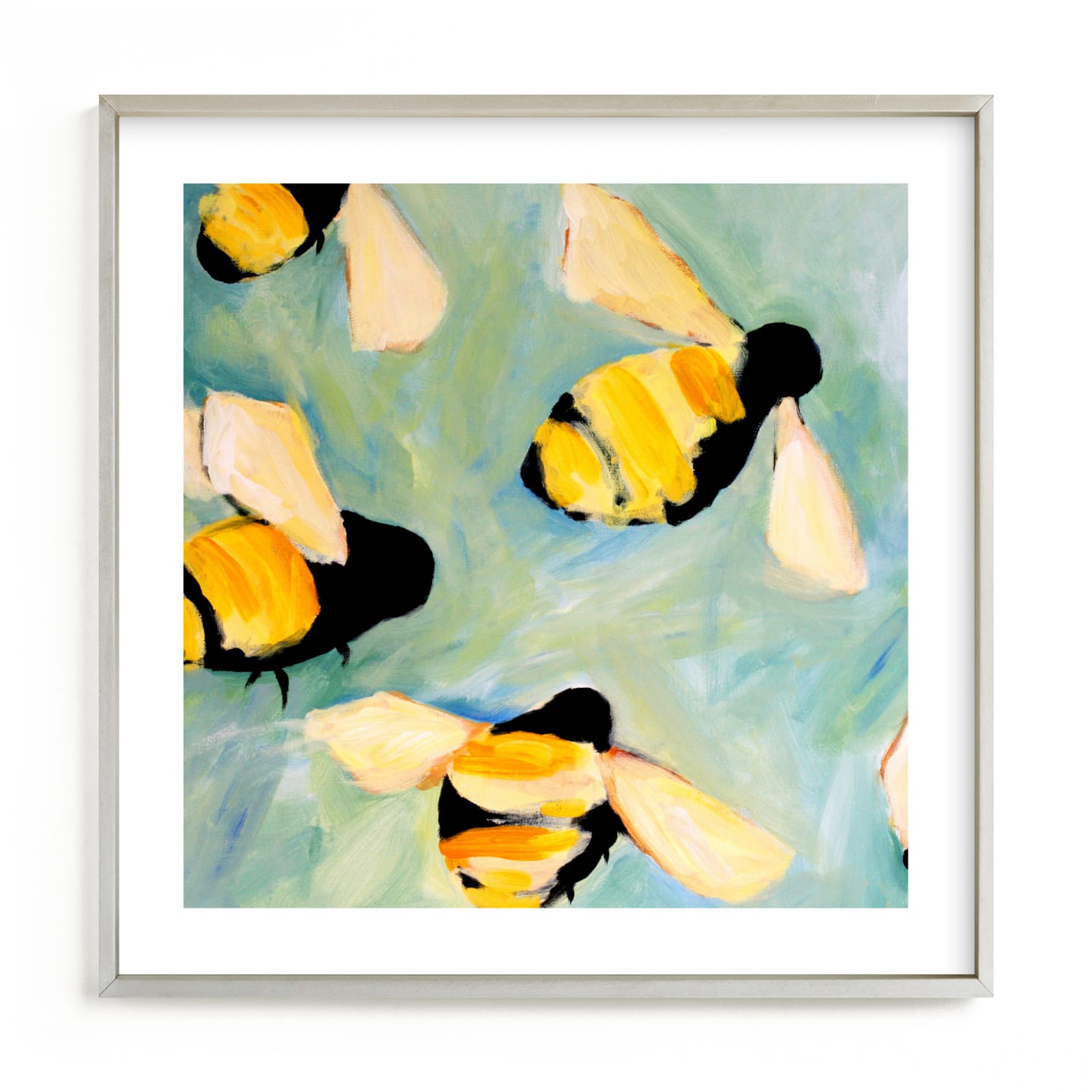 "Happy Bees" - Limited Edition Art Print by claire whitehead in beautiful frame options and a variety of sizes.