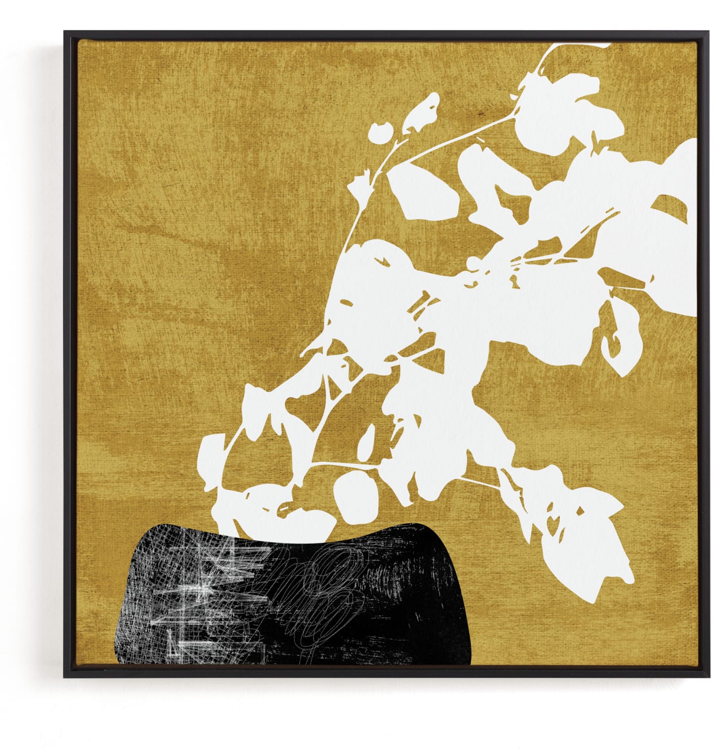 This is a white art by Tanya Lee Design called Ochre Eucalyptus III.