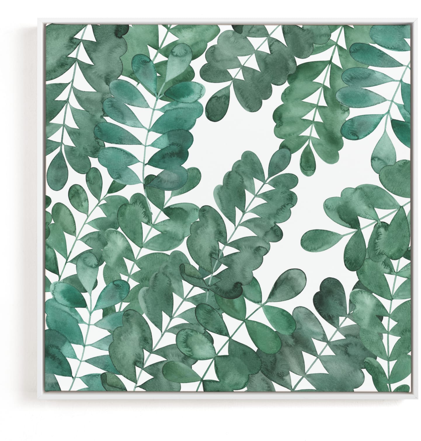 This is a white art by Natalie Ryan called Leafy Bowers.