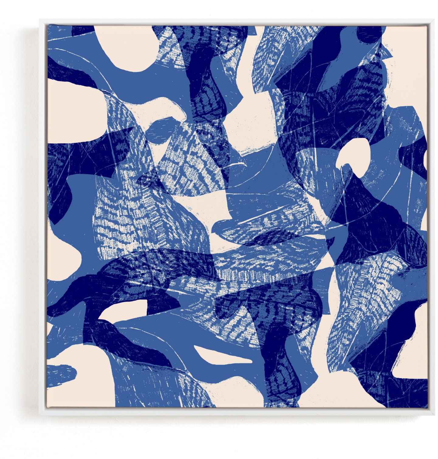 This is a blue, beige art by Oana Prints called Bird flight.