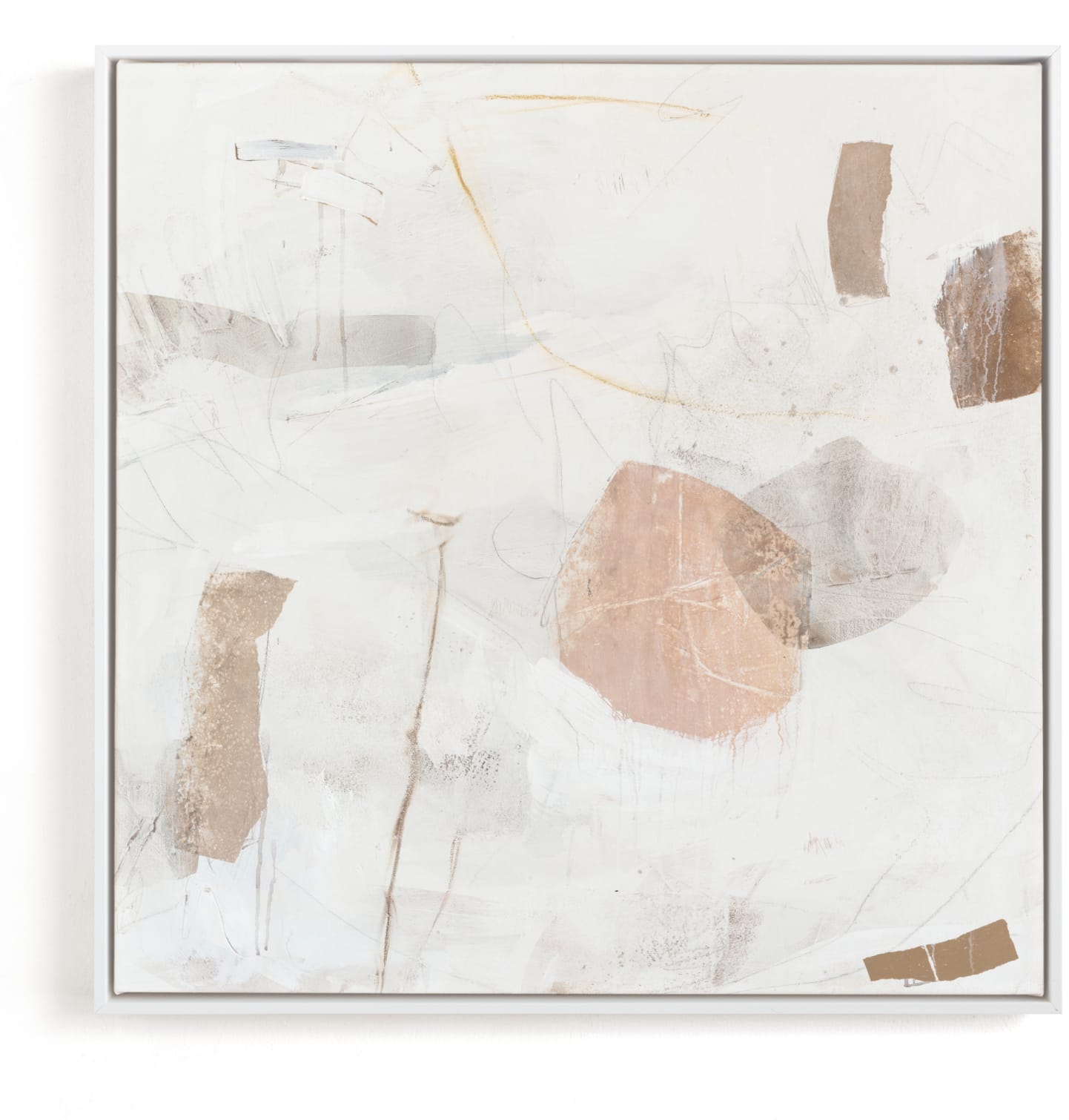 This is a white, grey, beige art by Jennifer Daily called Nidra.
