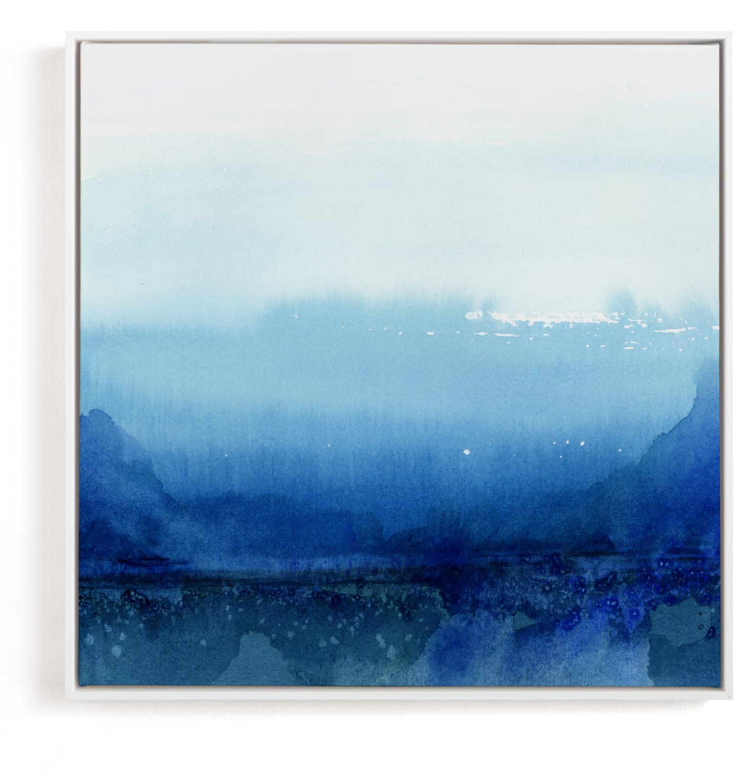 This is a blue, white, grey art by Kate Ahn called evening reflection.