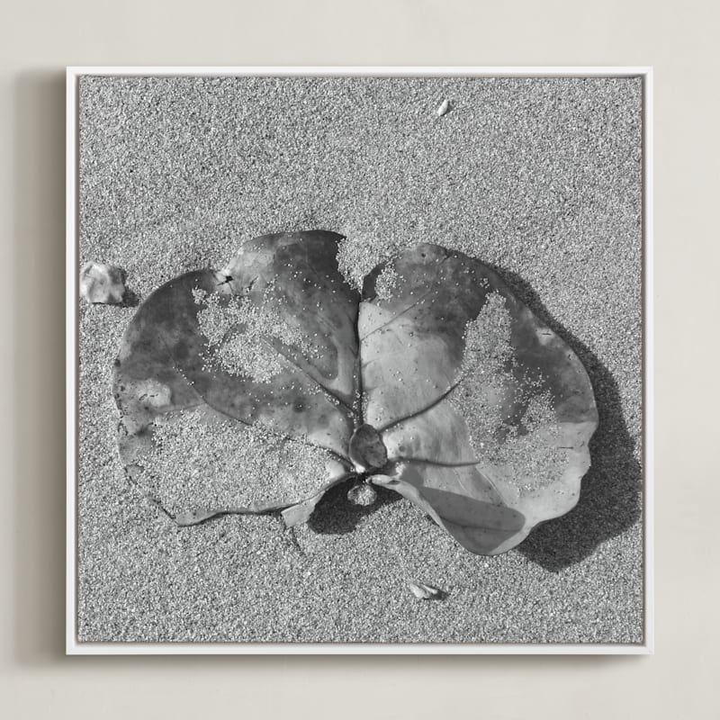 "Don't Worry, Be Happy III" - Art Print in Black and White by Annie Seaton - Framed Canvas