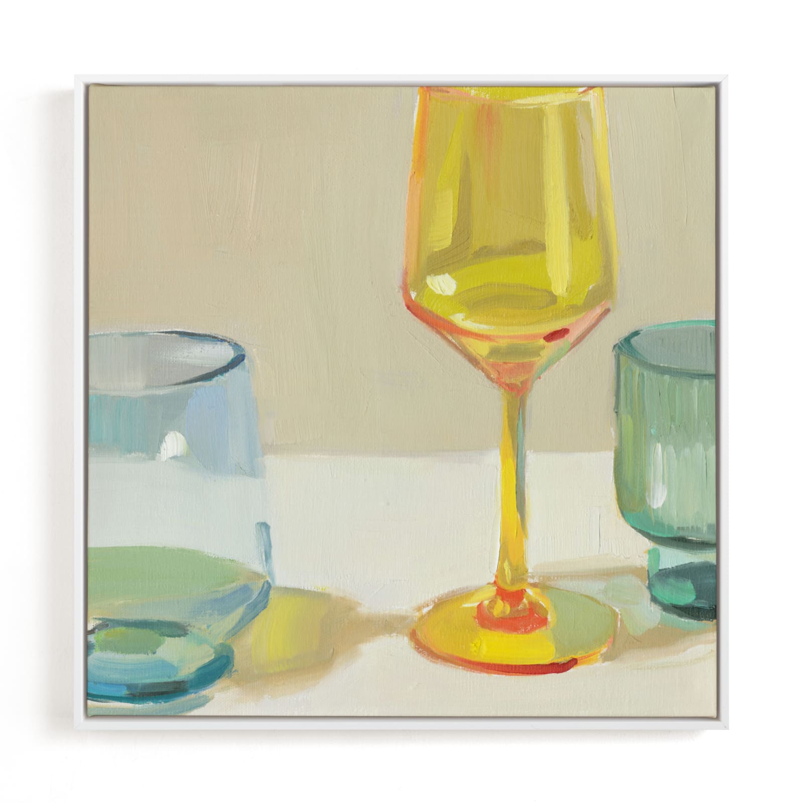 "Rainbow Glassware II" - Open Edition Fine Art Print by Jenny Westenhofer in beautiful frame options and a variety of sizes.