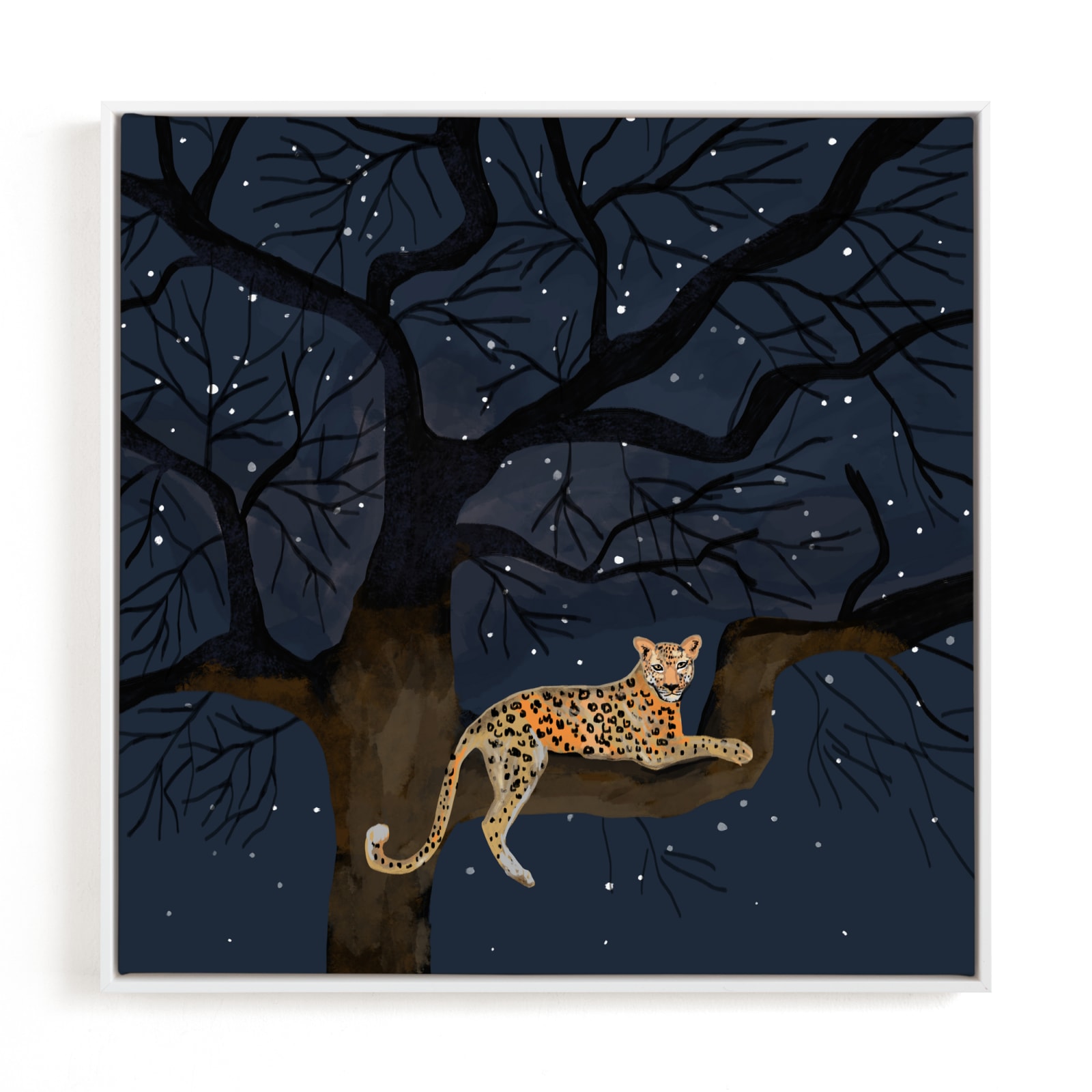 "starry sky leopard" - Limited Edition Art Print by Cass Loh in beautiful frame options and a variety of sizes.
