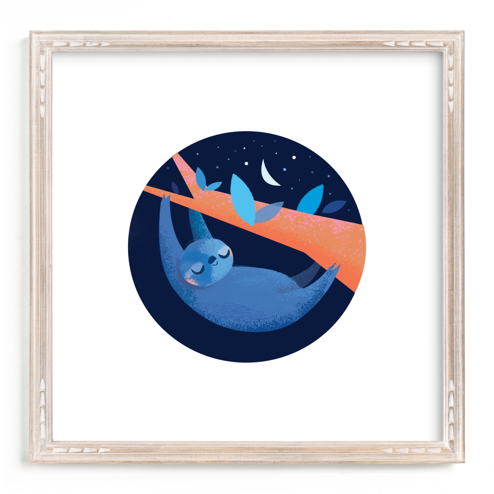 "Sleepy Sloth" - Limited Edition Art Print by Lori Wemple in beautiful frame options and a variety of sizes.