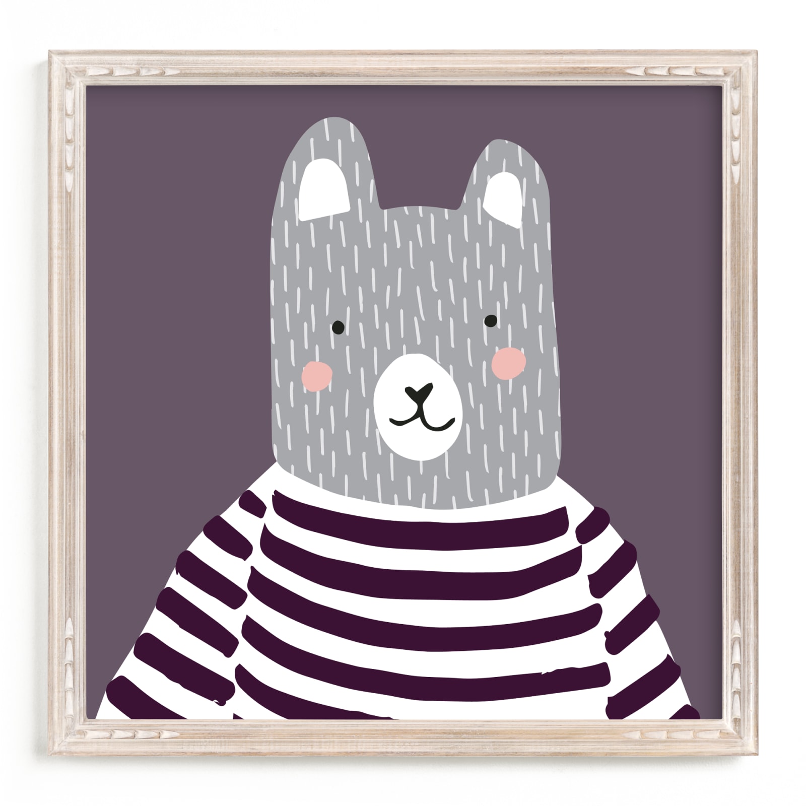 "Stripe Top Bear" - Limited Edition Art Print by Megan Monismith in beautiful frame options and a variety of sizes.