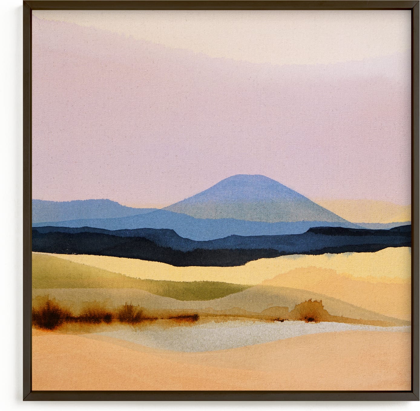 This is a brown, purple art by Shina Choi called Violet Desert Breeze.