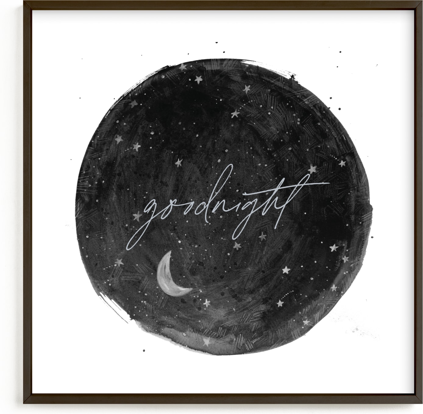 This is a black and white nursery wall art by Krissy Bengtson called Constellations.