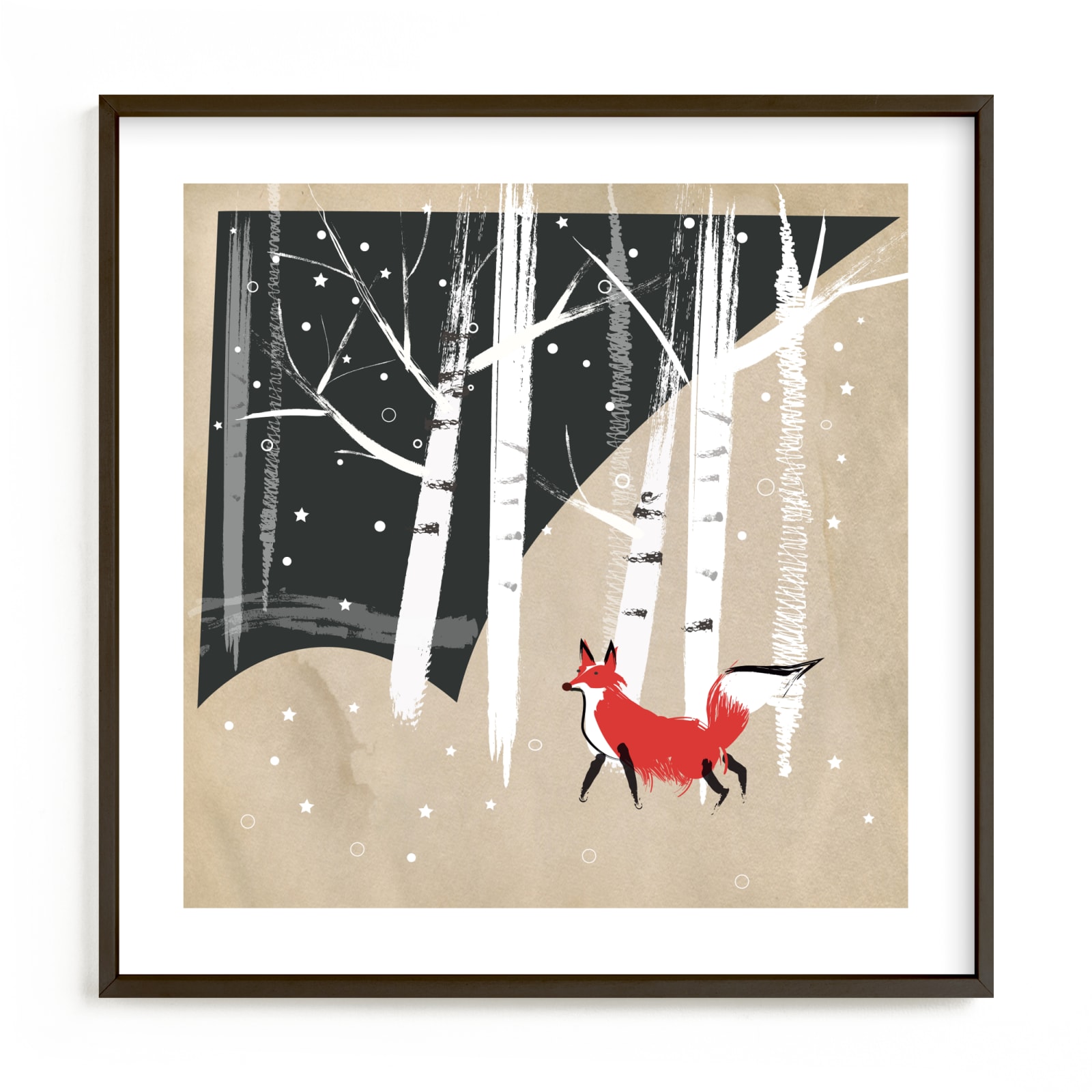 "Foxy Woods" - Limited Edition Art Print by Annie Bakst in beautiful frame options and a variety of sizes.