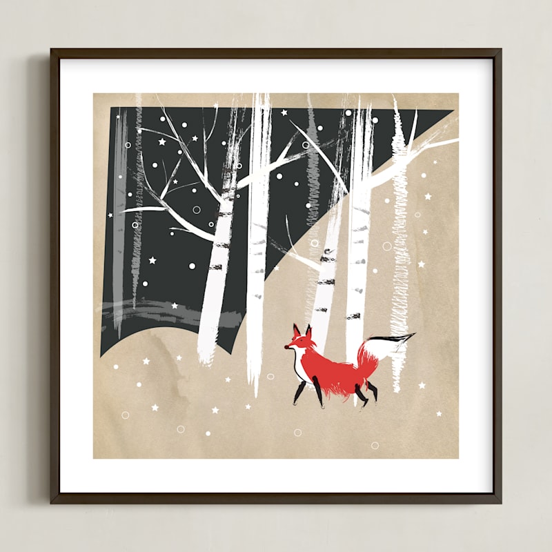 "Foxy Woods" - Limited Edition Art Print by Annie Bakst in beautiful frame options and a variety of sizes.