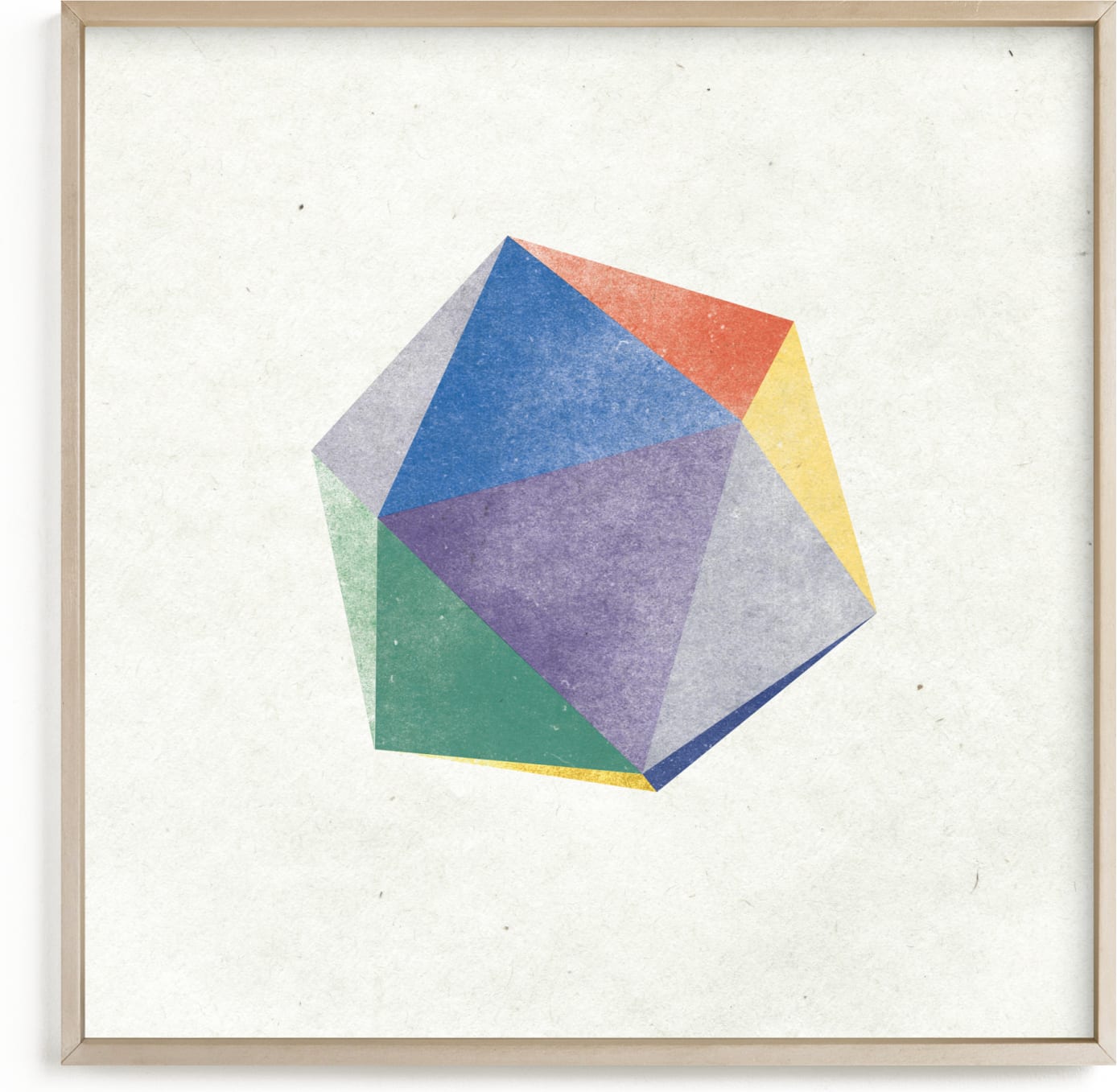 This is a colorful kids wall art by Sumak Studio called dreamy icosahedron.
