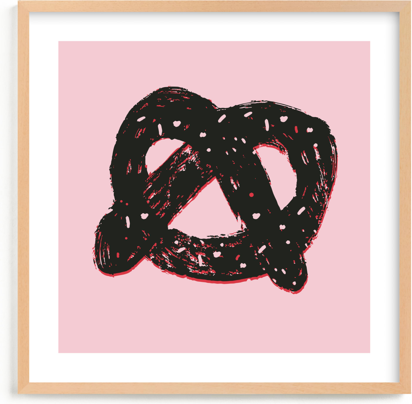 This is a black and white kids wall art by Jordan Sondler called Pretzel.