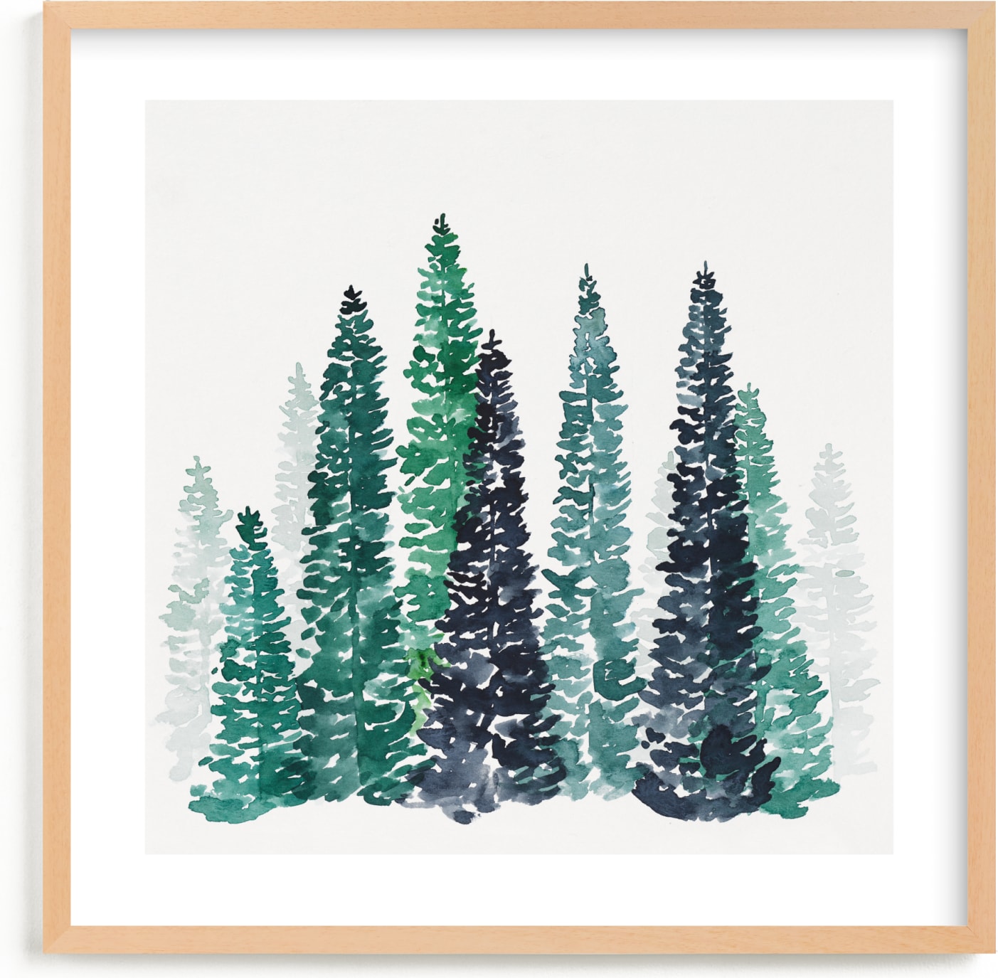 This is a white, green kids wall art by Kelsey McNatt called Scenic Route.