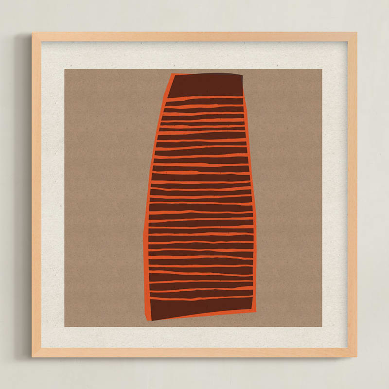 "Let's Go on a Trip II" - Art Print in Hearth Brown by Alain Castoriano - Framed