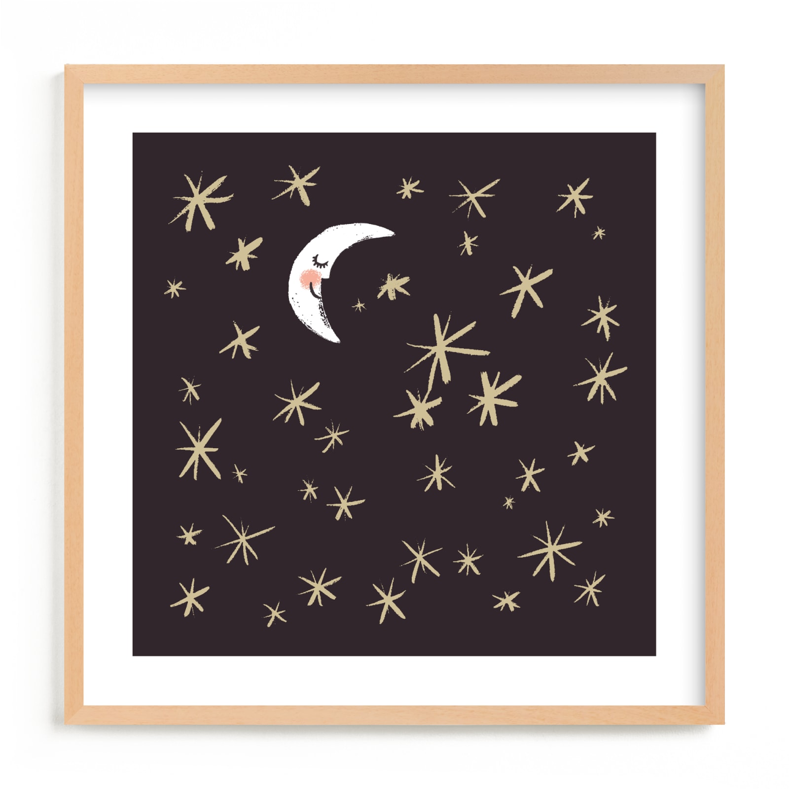 "Good Night Moon and Stars" - Limited Edition Art Print by Patrice Horvath in beautiful frame options and a variety of sizes.
