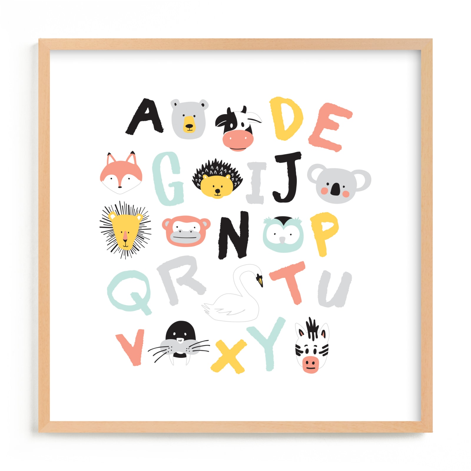 "Animal ABCs" - Limited Edition Art Print by Milk House Kids in beautiful frame options and a variety of sizes.