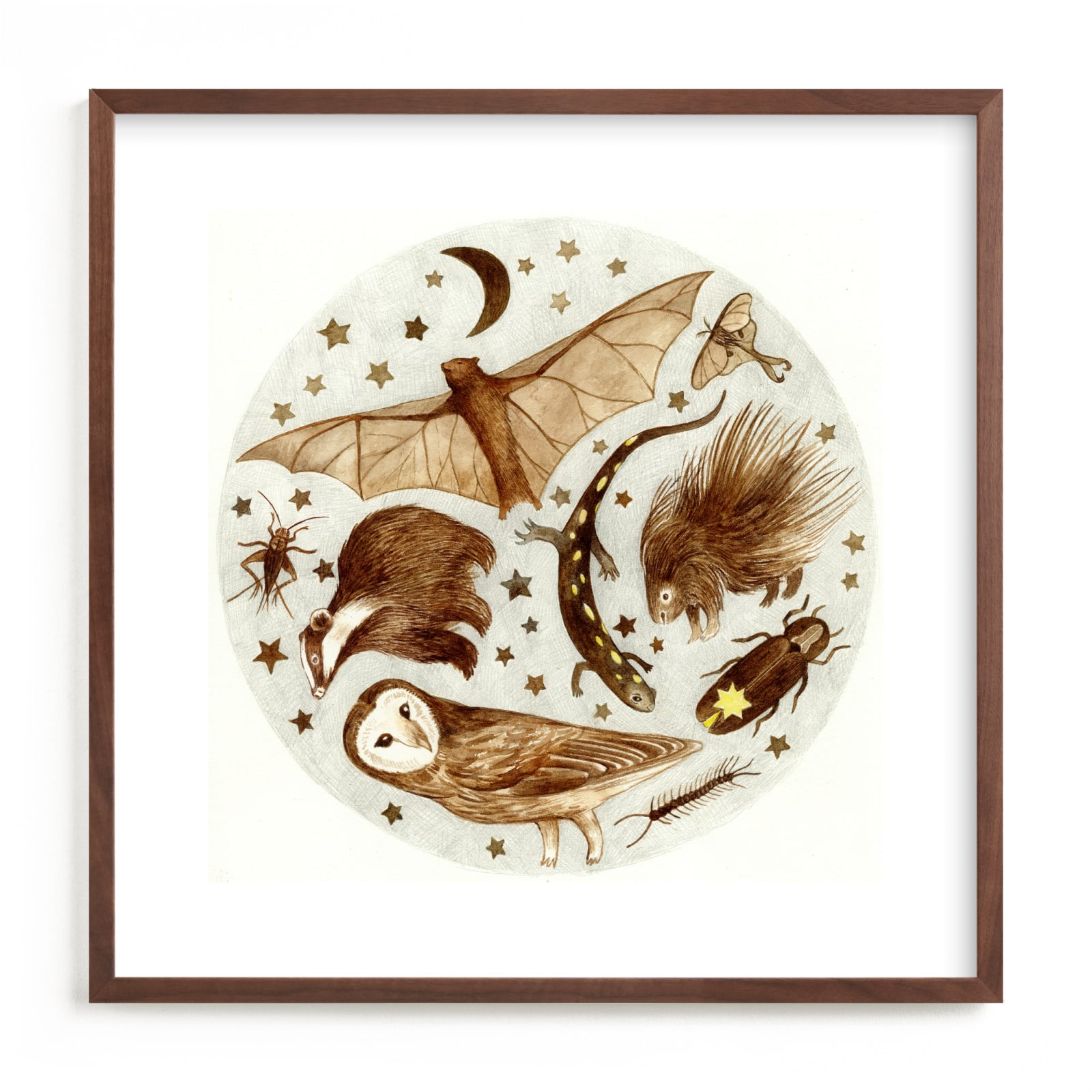 "Nocturnals" - Limited Edition Art Print by Eve Schultz in beautiful frame options and a variety of sizes.