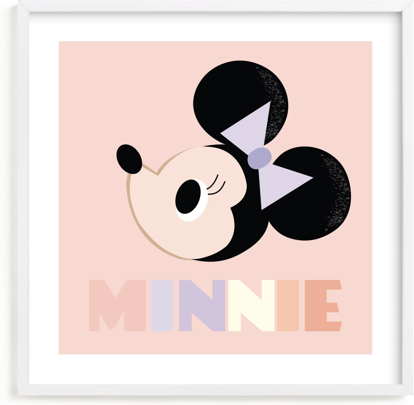 This is a purple, pink, black disney art by Angela Thompson called Disney's Minnie Mouse.
