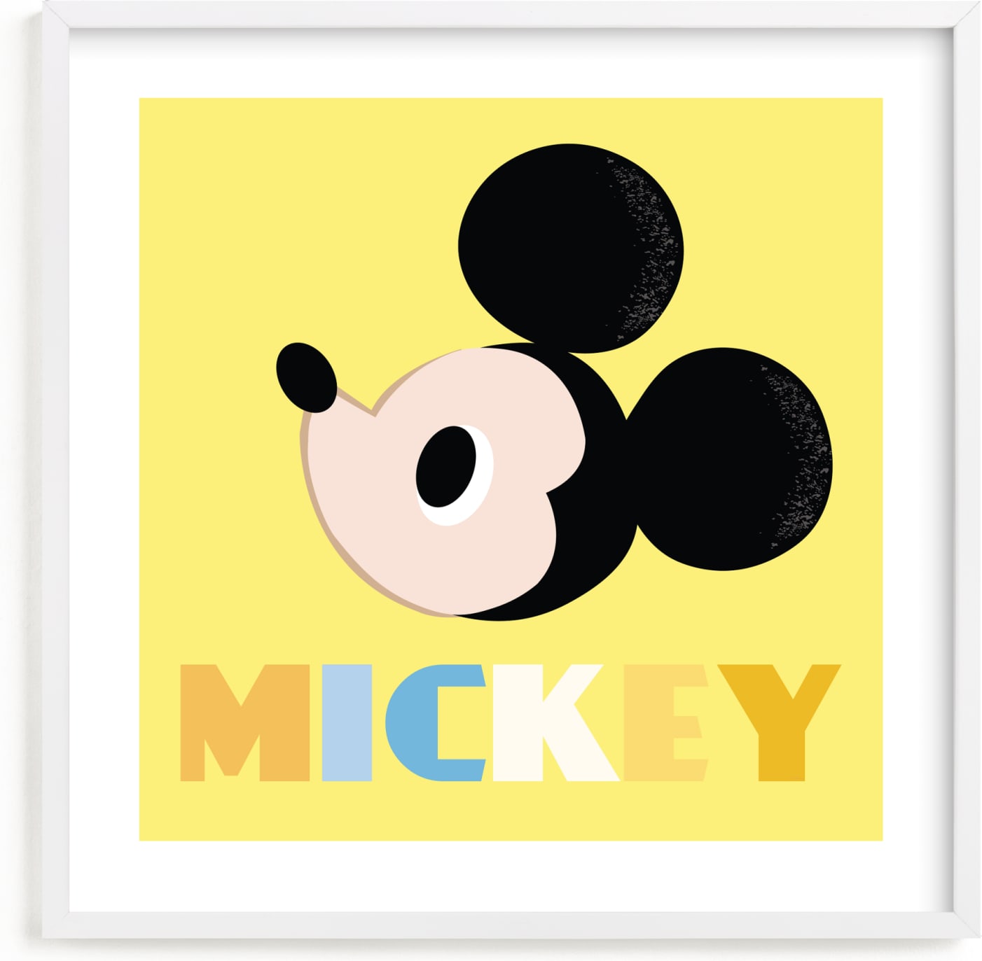 This is a blue, yellow, black disney art by Angela Thompson called Disney's Mickey Mouse.