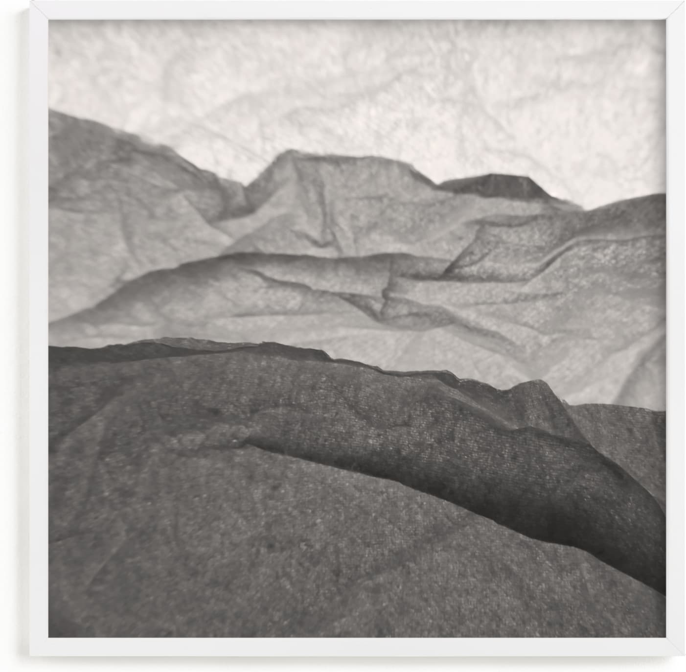This is a white art by Shannon Kohn called Paper Napkin Panorama III.