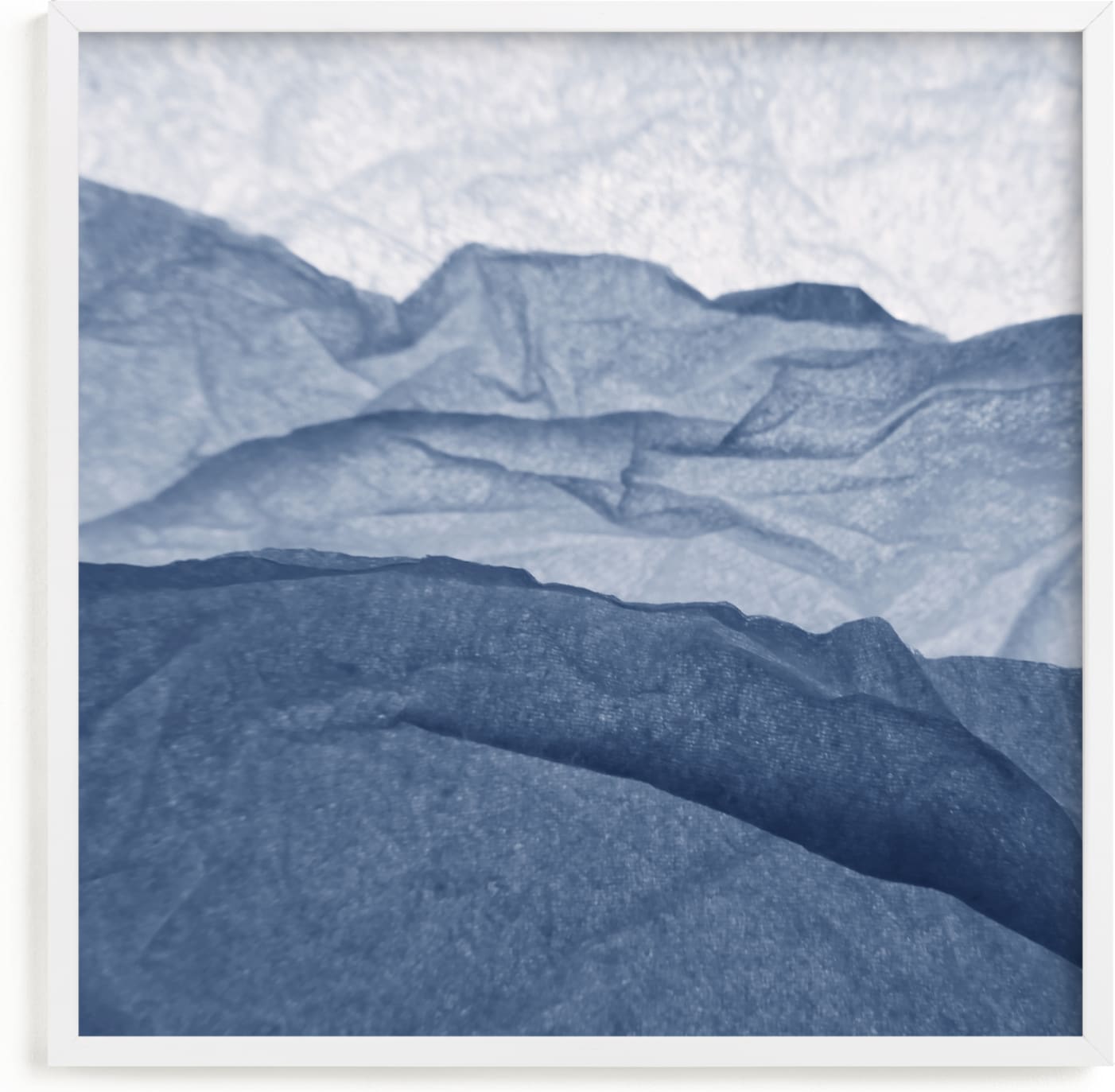 This is a blue art by Shannon Kohn called Paper Napkin Panorama III.
