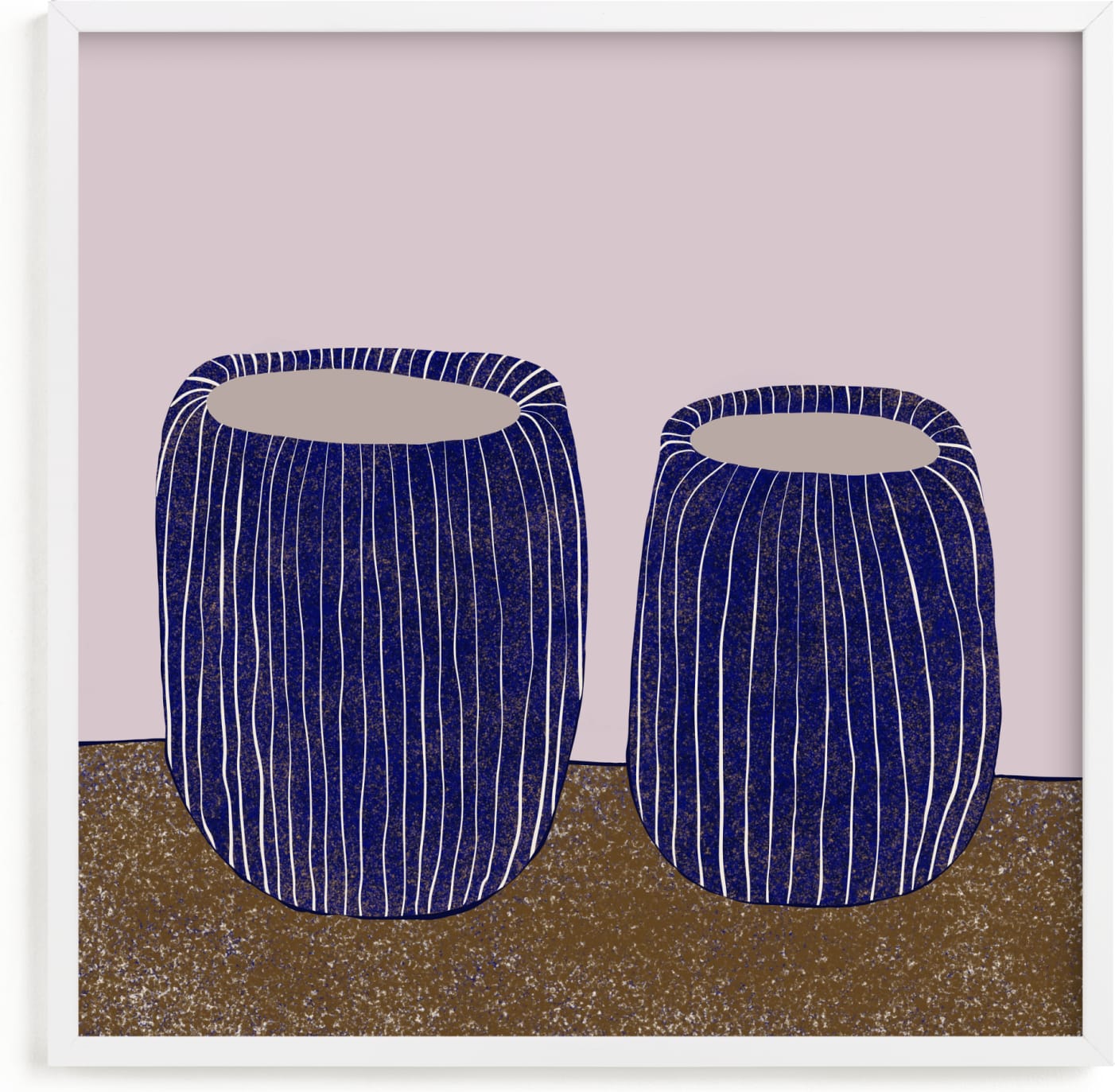 This is a blue art by Danushka Abeygoda called Benevolent Ceramics I.