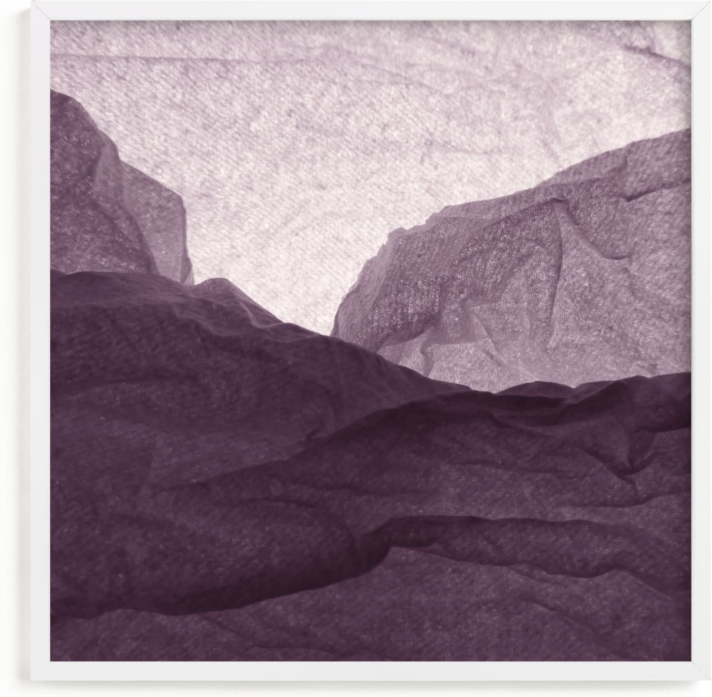 This is a purple art by Shannon Kohn called Paper Napkin Panorama I.