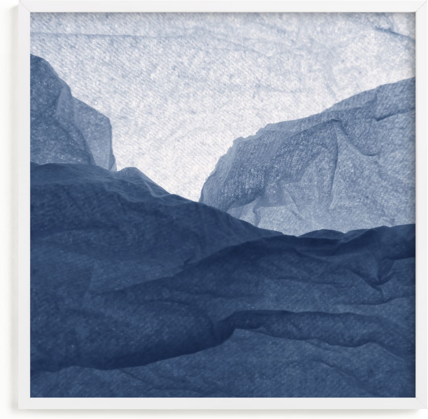 This is a blue art by Shannon Kohn called Paper Napkin Panorama I.