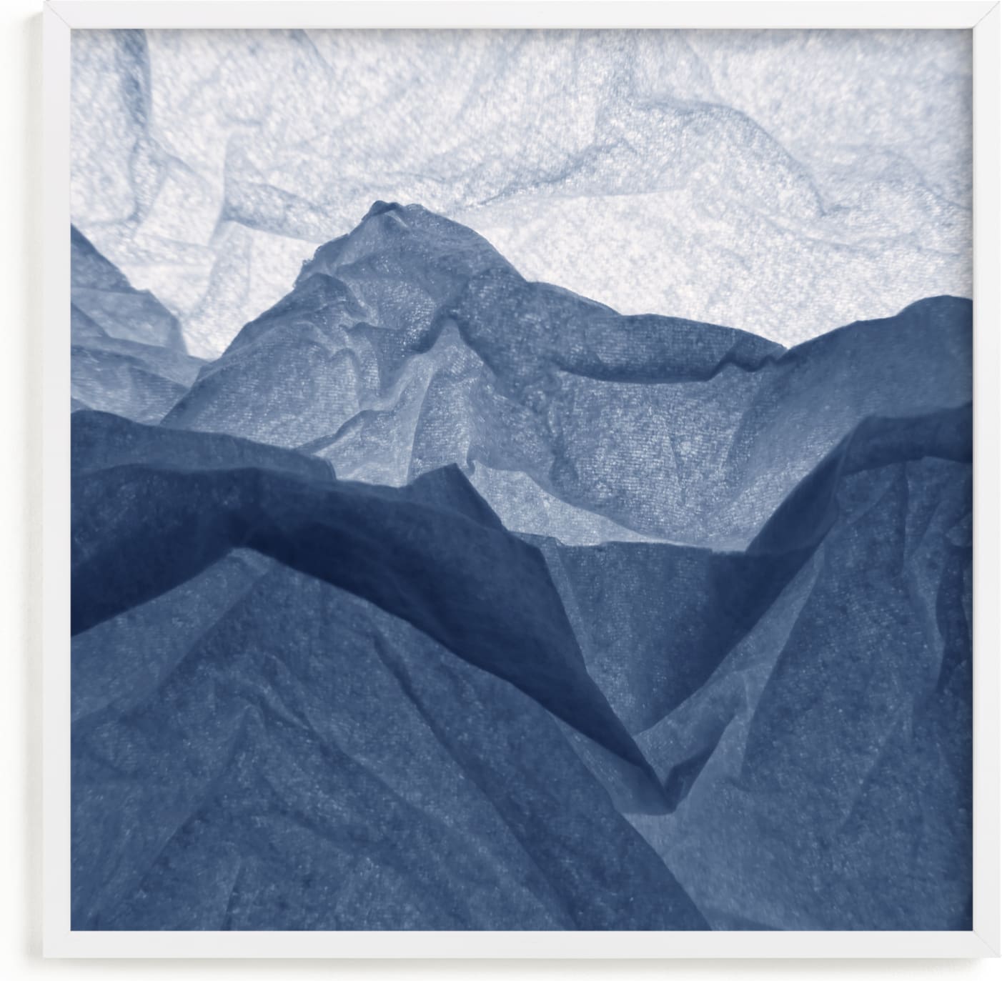 This is a blue art by Shannon Kohn called Paper Napkin Panorama II.