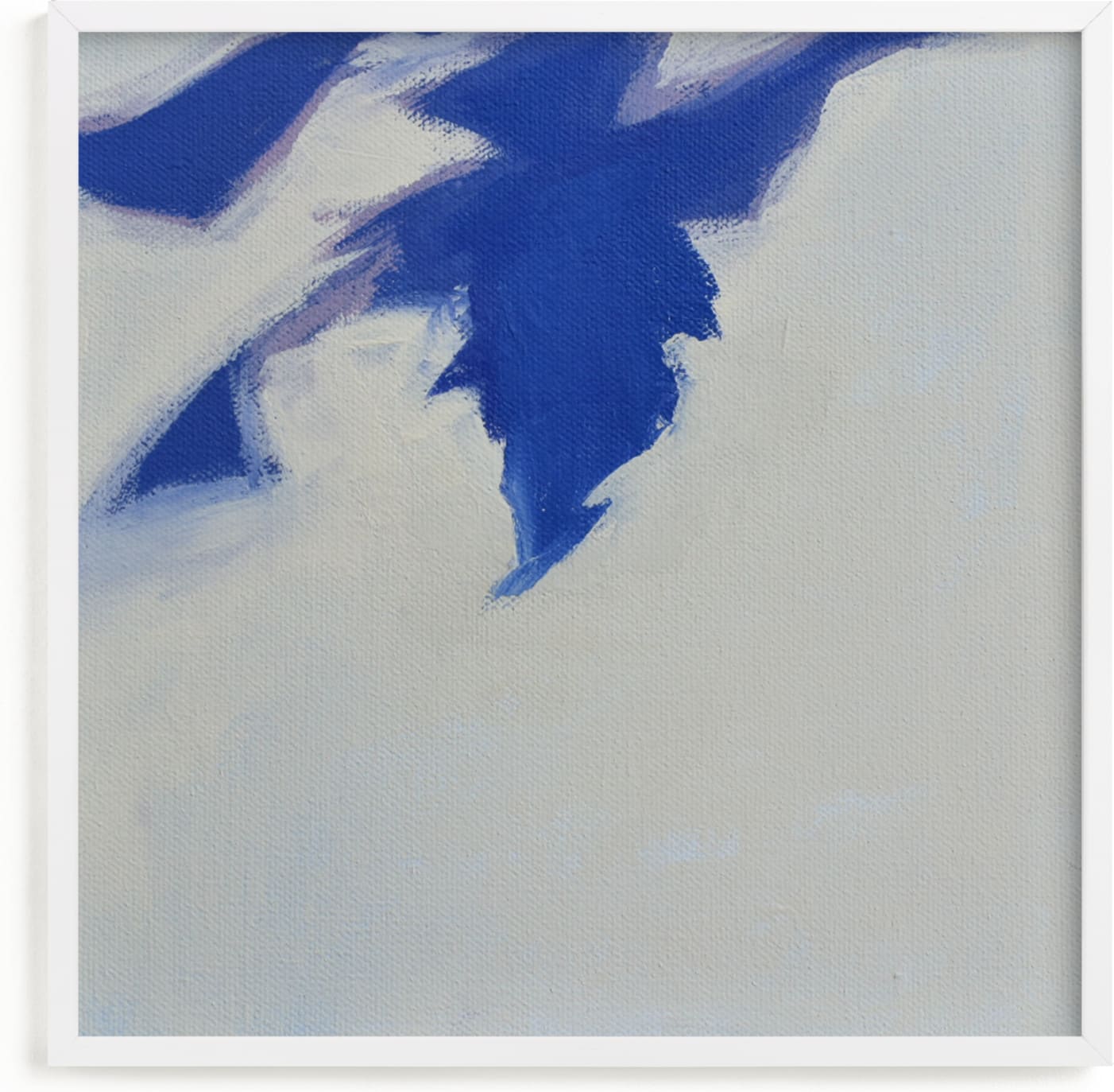 This is a blue art by Katie Analise called Leaf Shadows II.