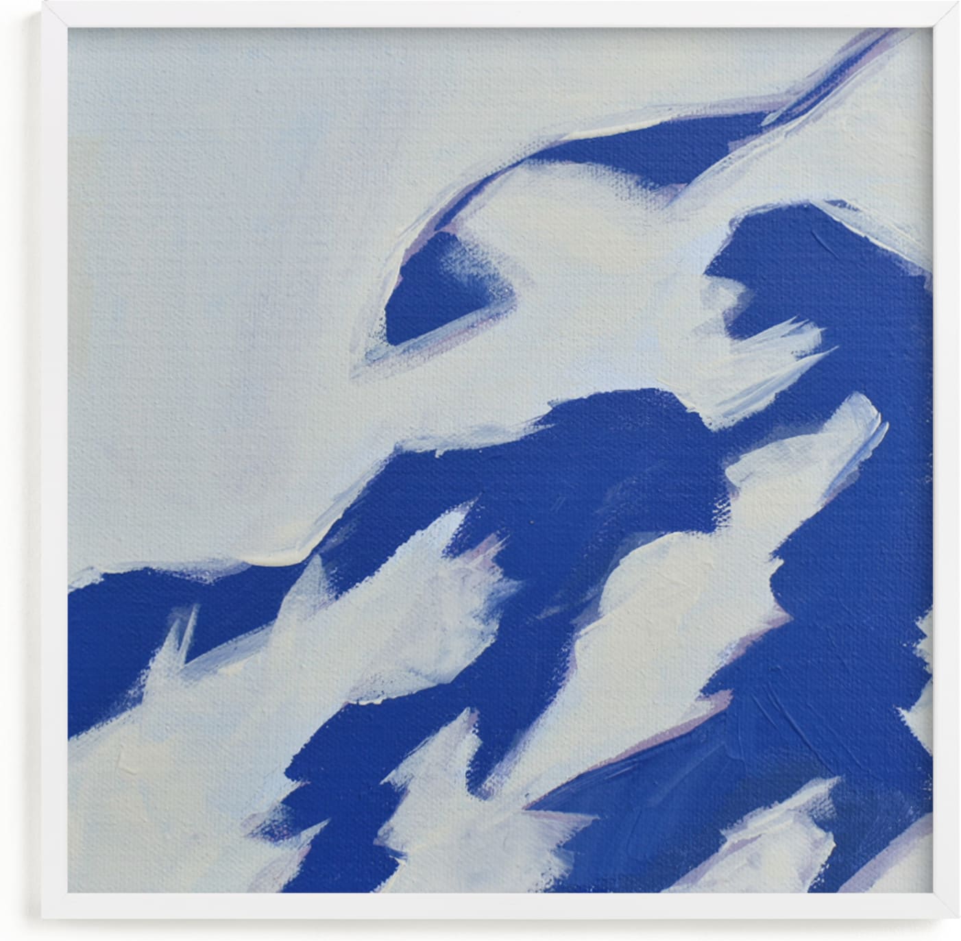 This is a blue art by Katie Analise called Leaf Shadows I.