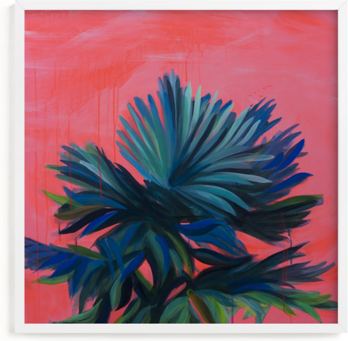 This is a pink art by Rachel Roe called Tropic Like It's Hot.