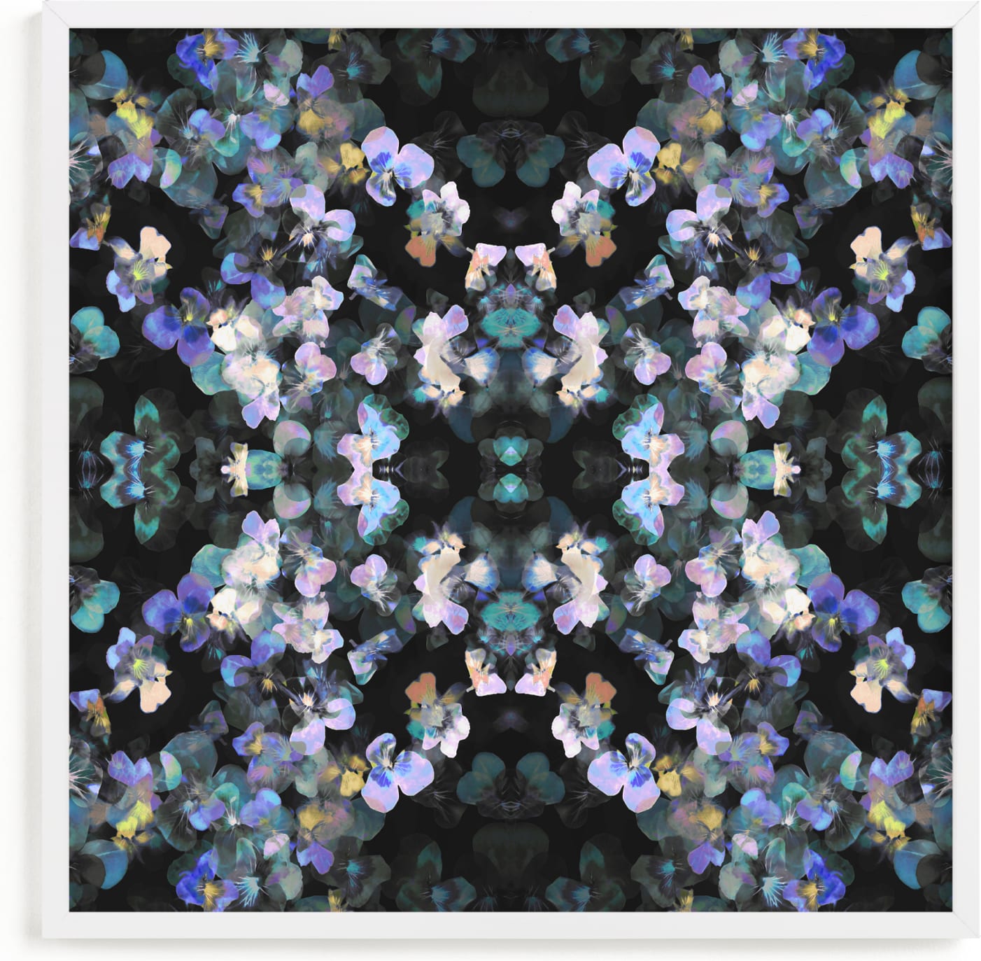 This is a purple art by Oana Prints called Pansy painting - mirrored.