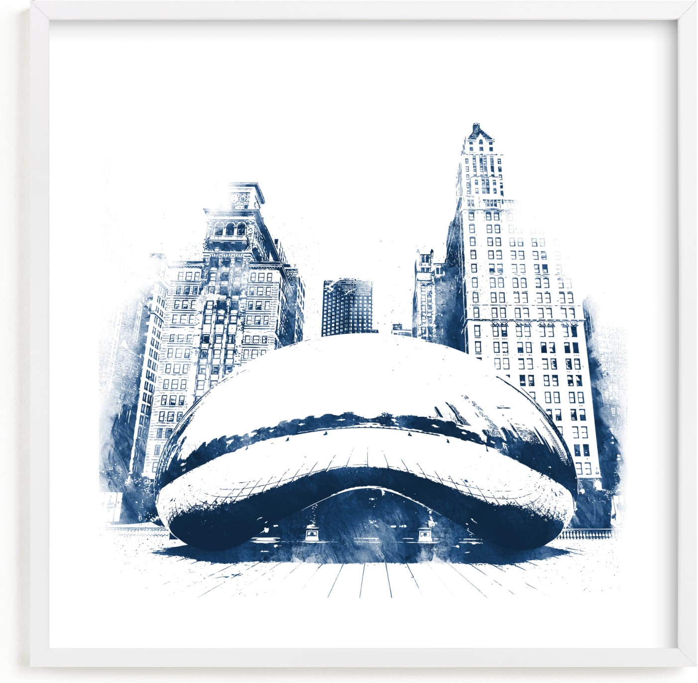 This is a blue art by Paul Berthelot called Chicago Bean.
