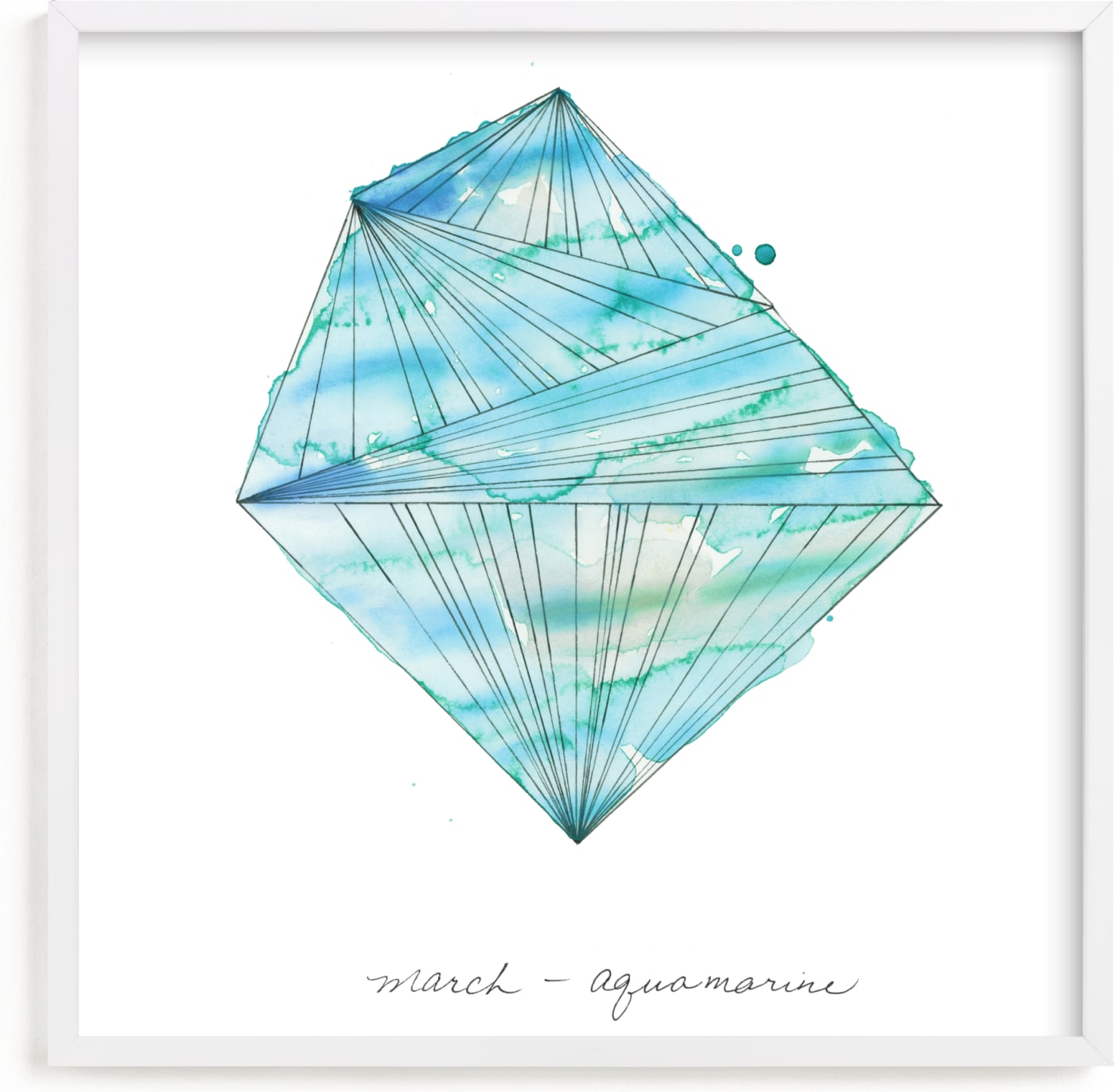 This is a blue art by Naomi Ernest called March - Aquamarine.