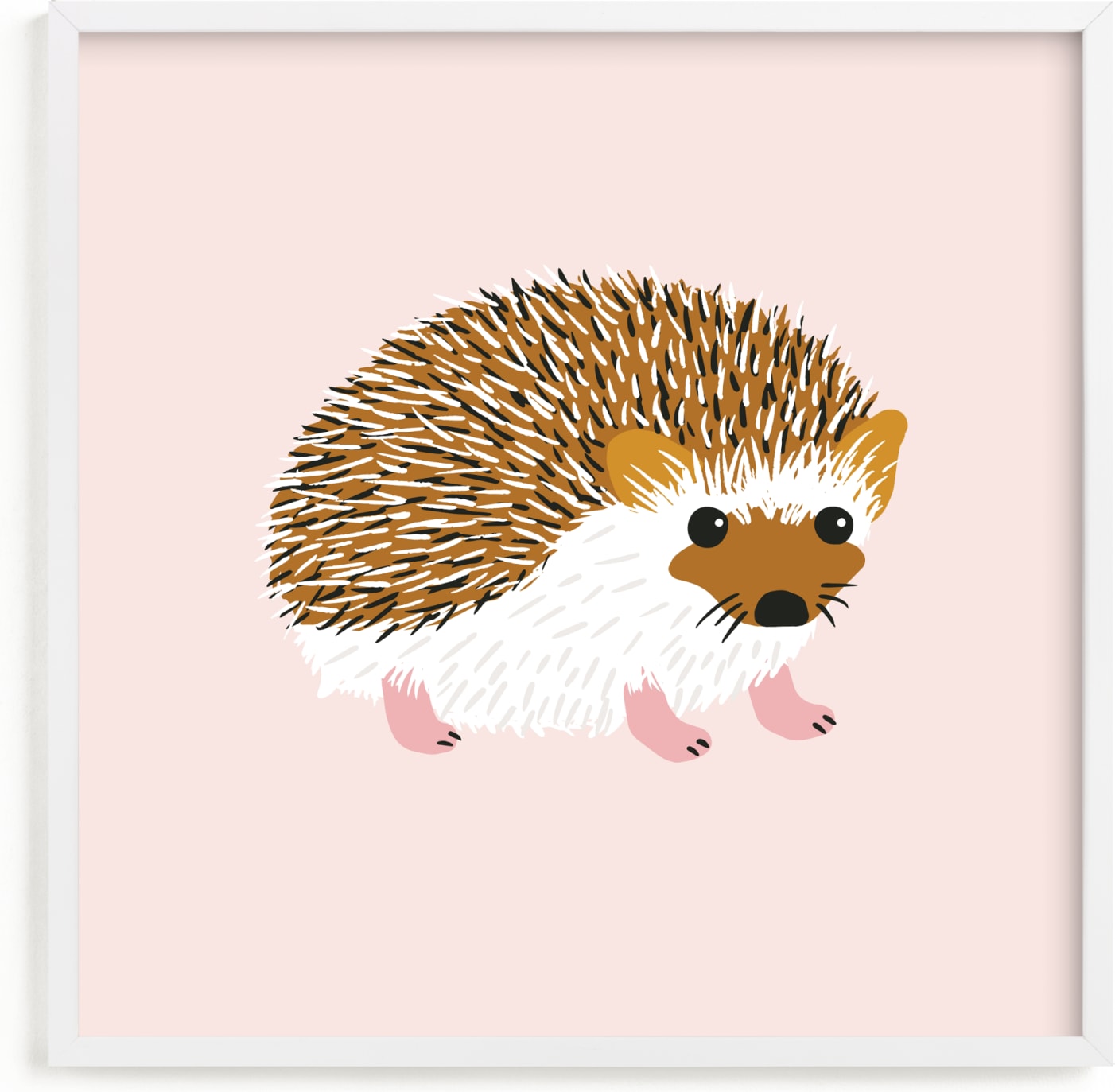 This is a brown kids wall art by Genna Blackburn called Little Hedgehog.