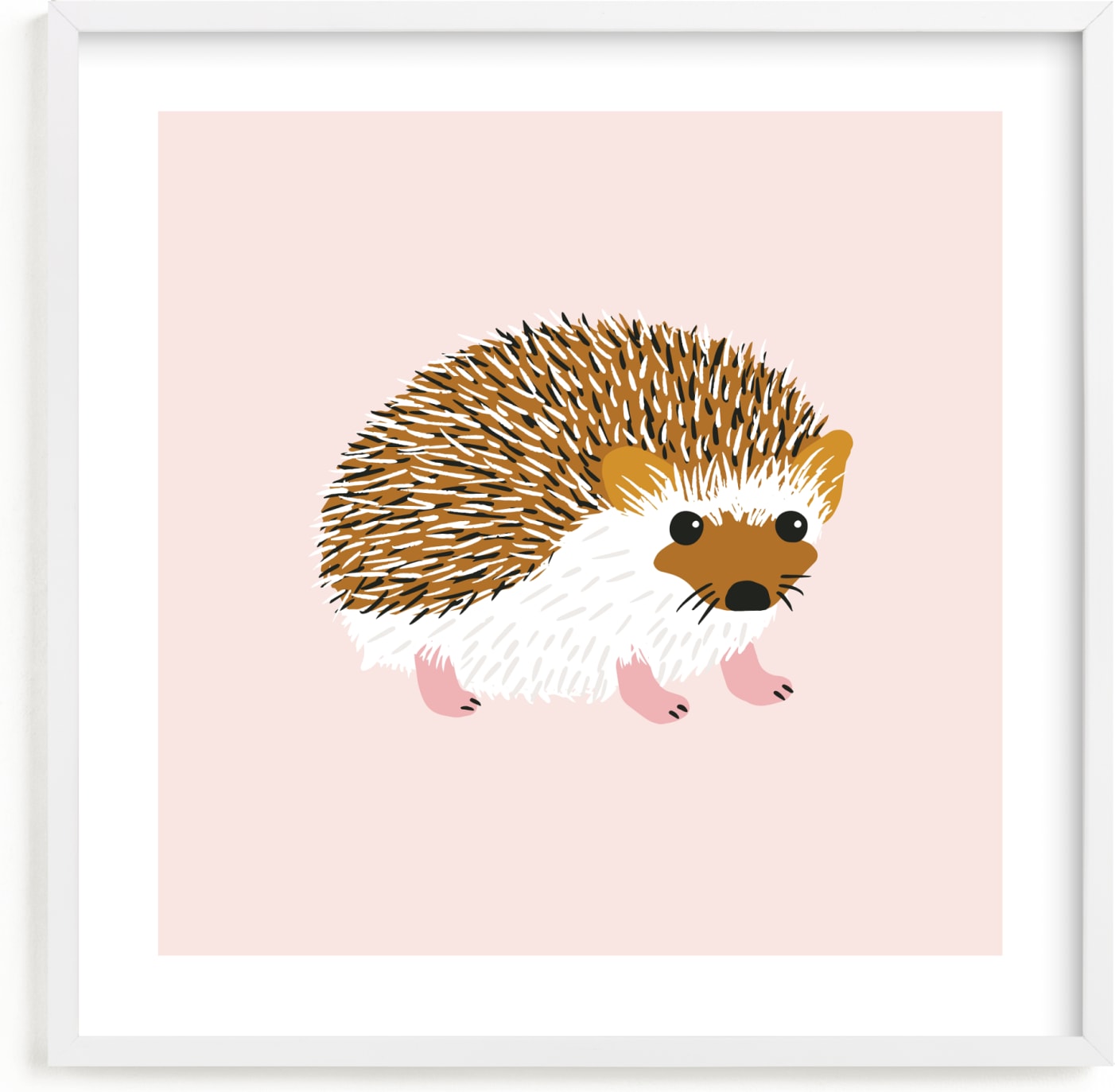 This is a brown kids wall art by Genna Blackburn called Little Hedgehog.