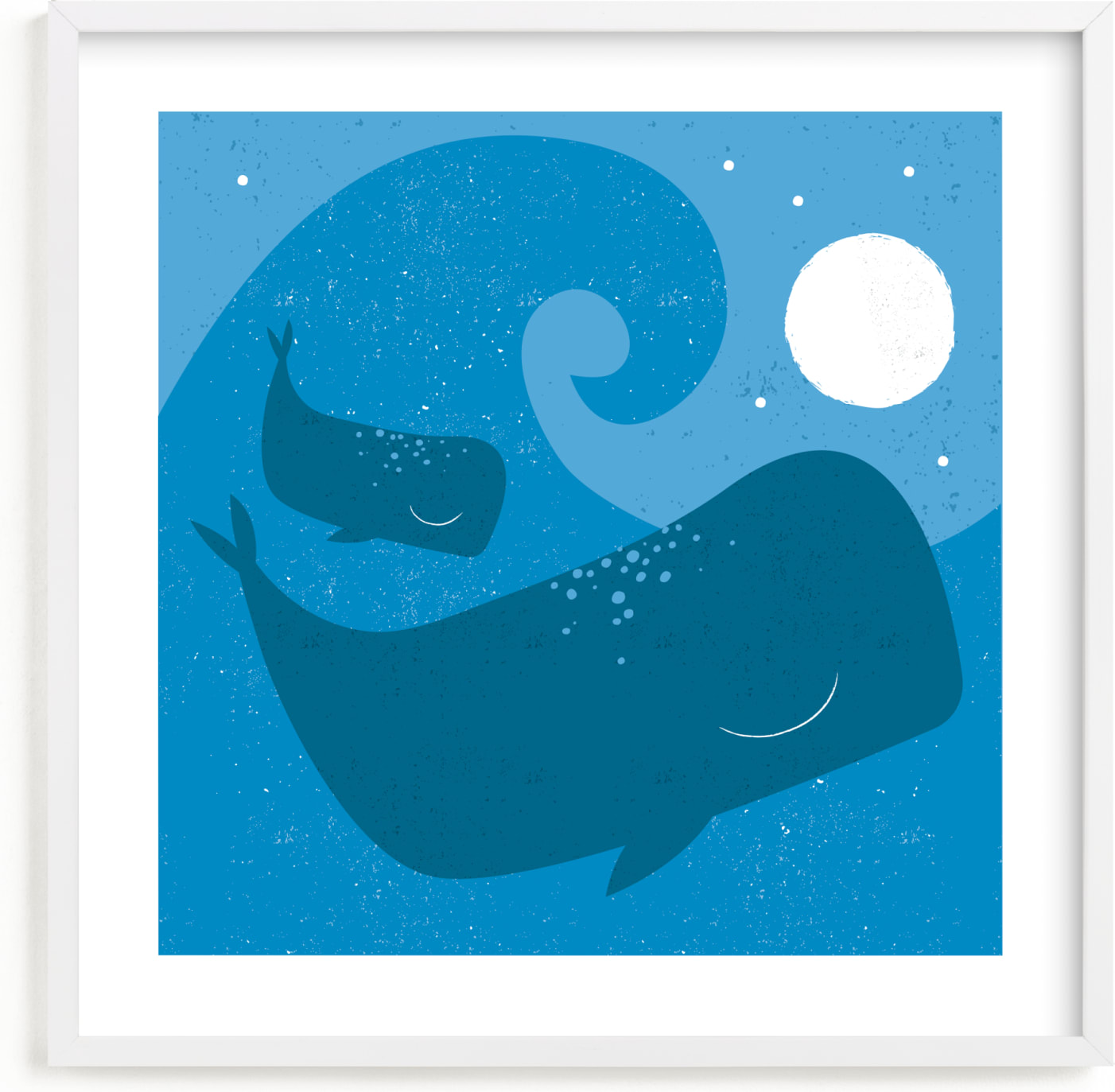 This is a blue kids wall art by Angela Thompson called midnight splash.