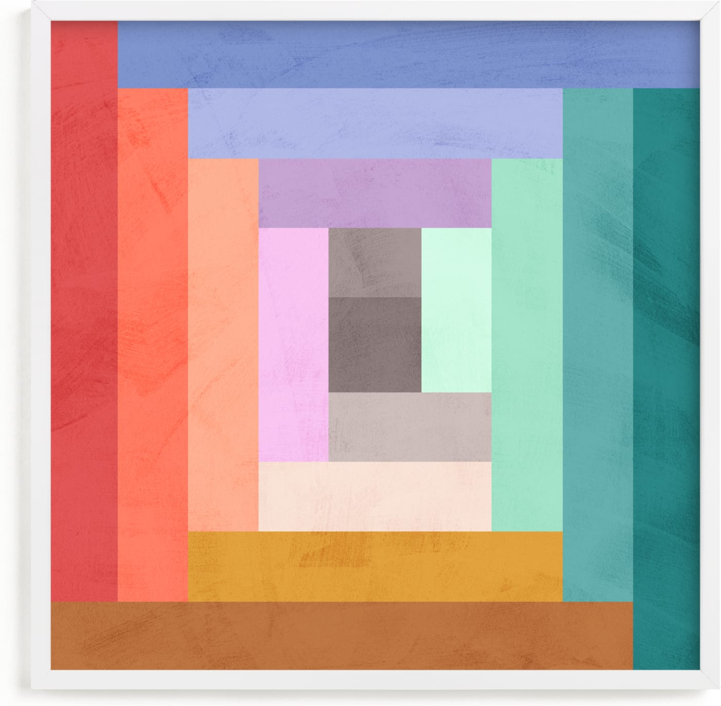 This is a colorful kids wall art by Field and Sky called Modern Quilt Geometric.
