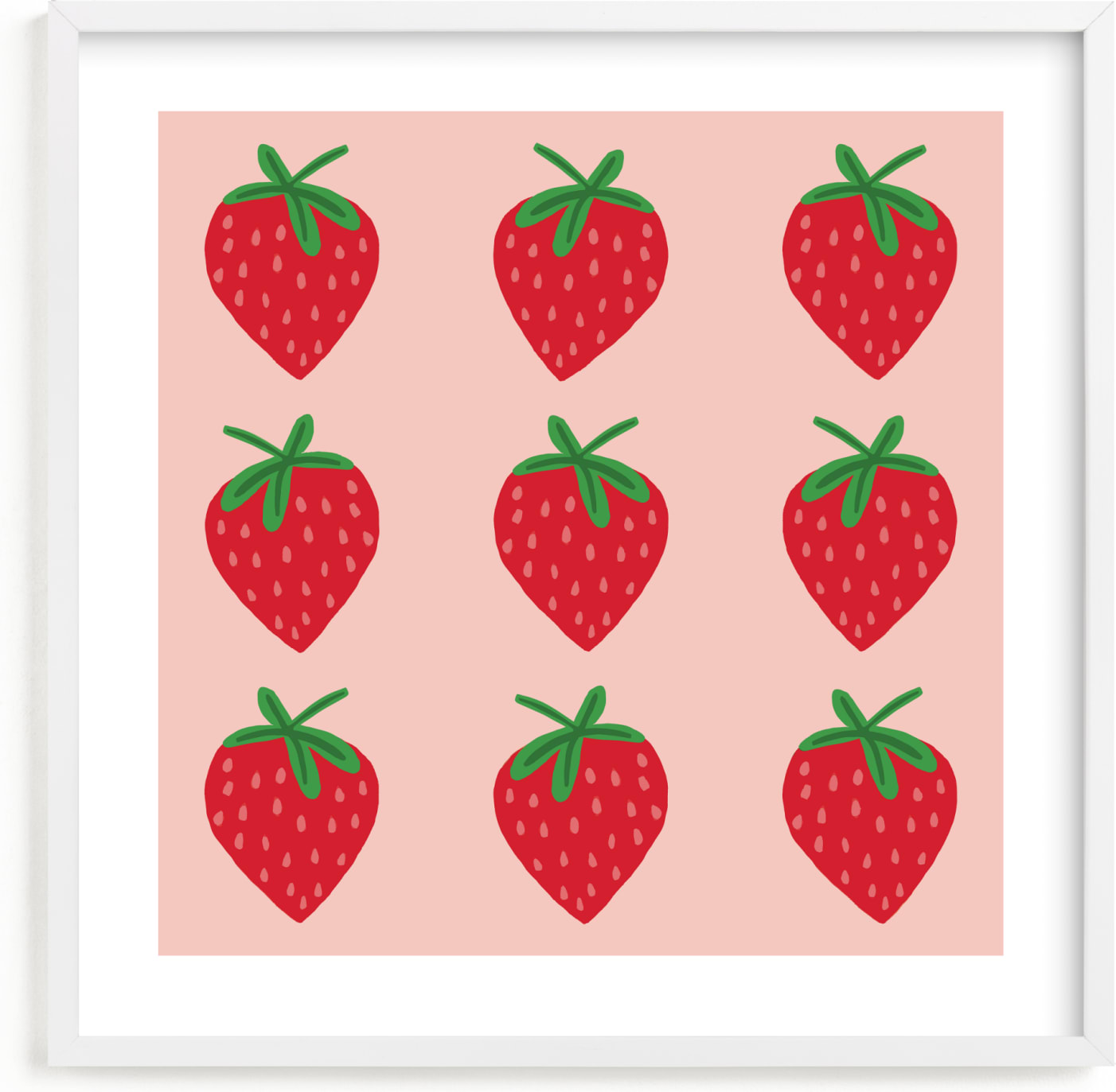 This is a pink kids wall art by Kerry Doyle called Strawberry.