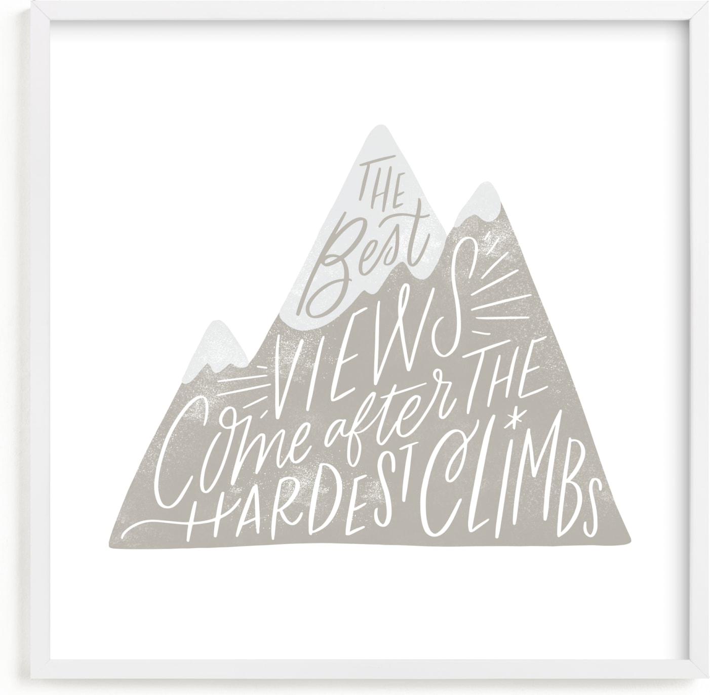 This is a ivory kids wall art by Alethea and Ruth called Mountain Climb.