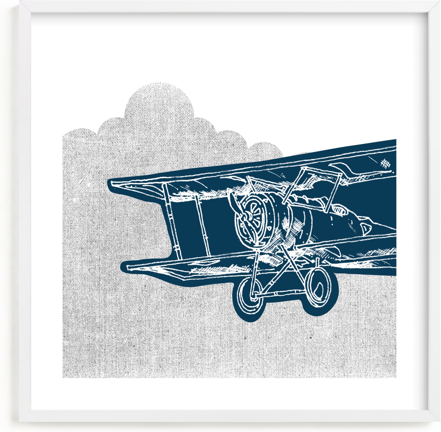 This is a blue kids wall art by Saksun called Vintage plane.