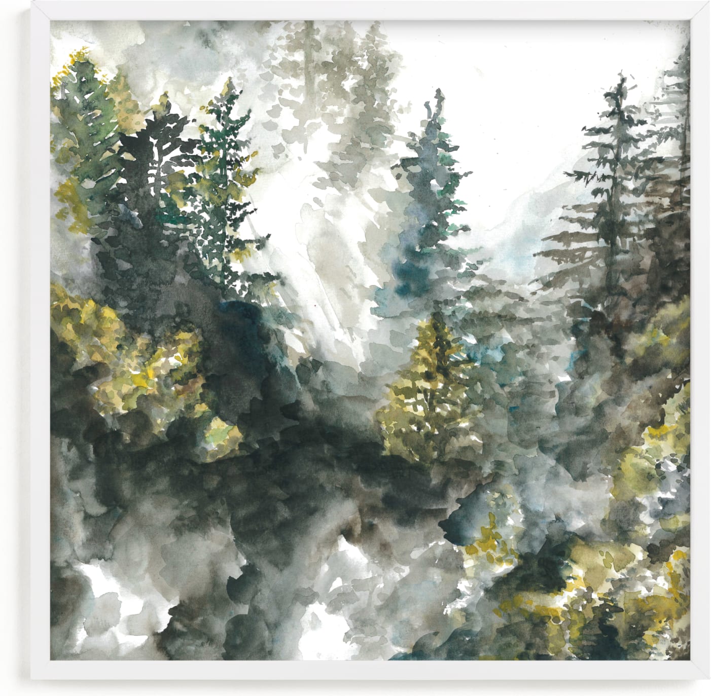 This is a grey kids wall art by Anne Kostecki called Forest Mist.