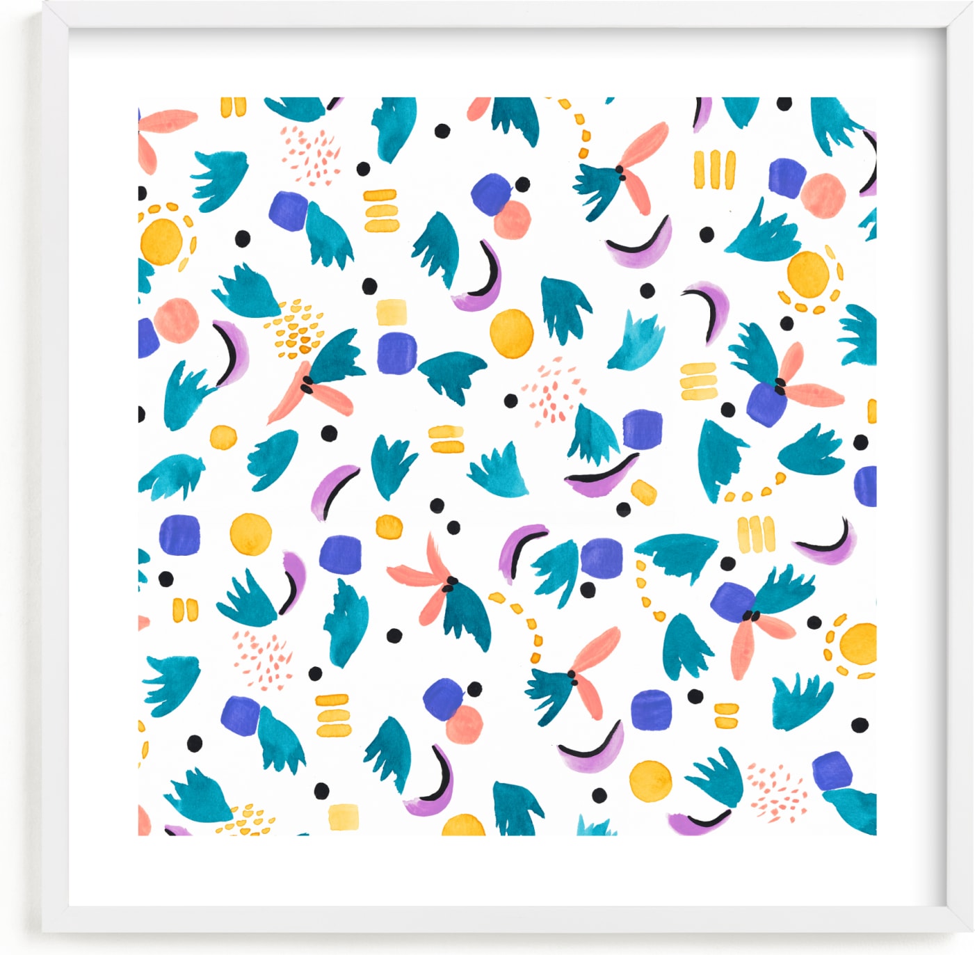This is a colorful, classic colors kids wall art by FERNANDA MARTINEZ called Geometric plants.