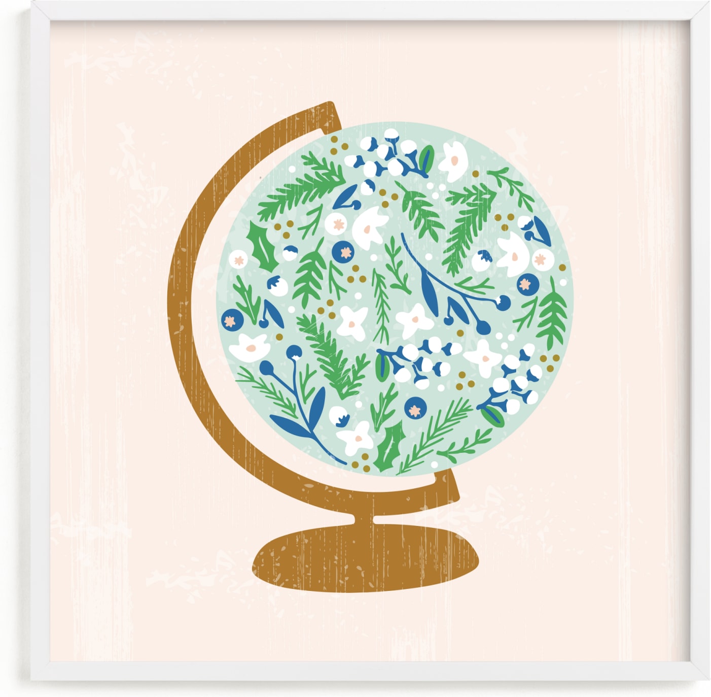 This is a blue kids wall art by Marabou Design called Global Flor.
