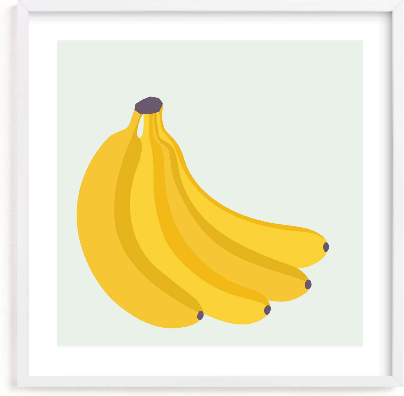 This is a blue kids wall art by Pippa Shaw called Bunch of Bananas.